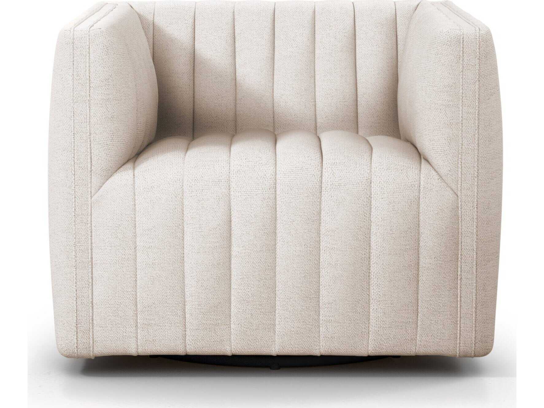 Four Hands Grayson Augustine Swivel Cream Fabric Accent Chair