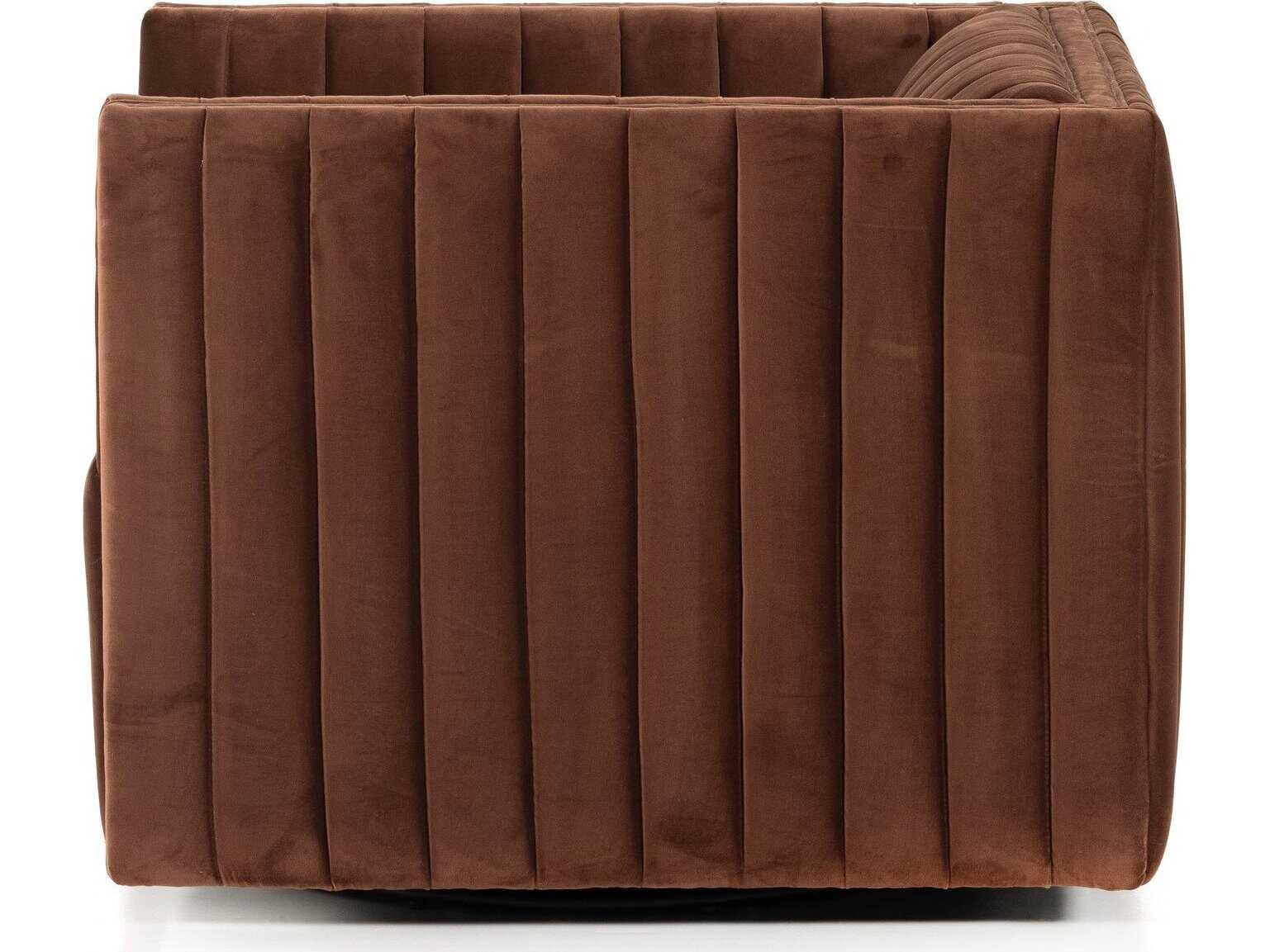 Four Hands Grayson Augustine Swivel Brown Fabric Accent Chair