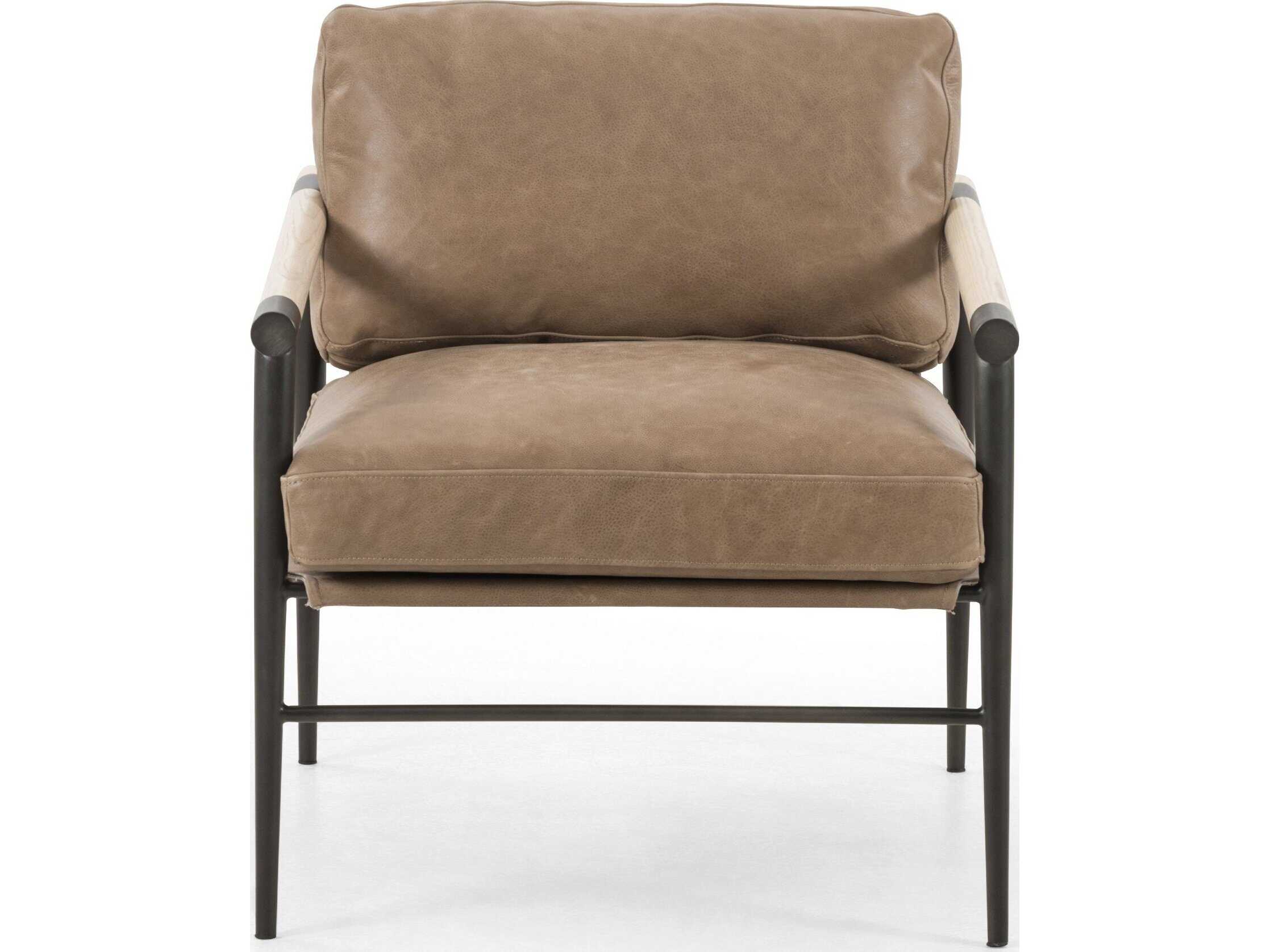 Four Hands Grayson Rowen Brown Leather Accent Chair