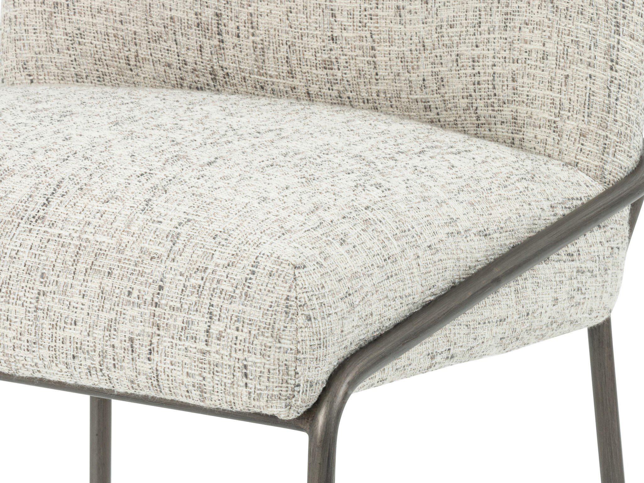 Four Hands Grayson Astrud Upholstered Lyon Pewter Brushed Slate Bar Stool