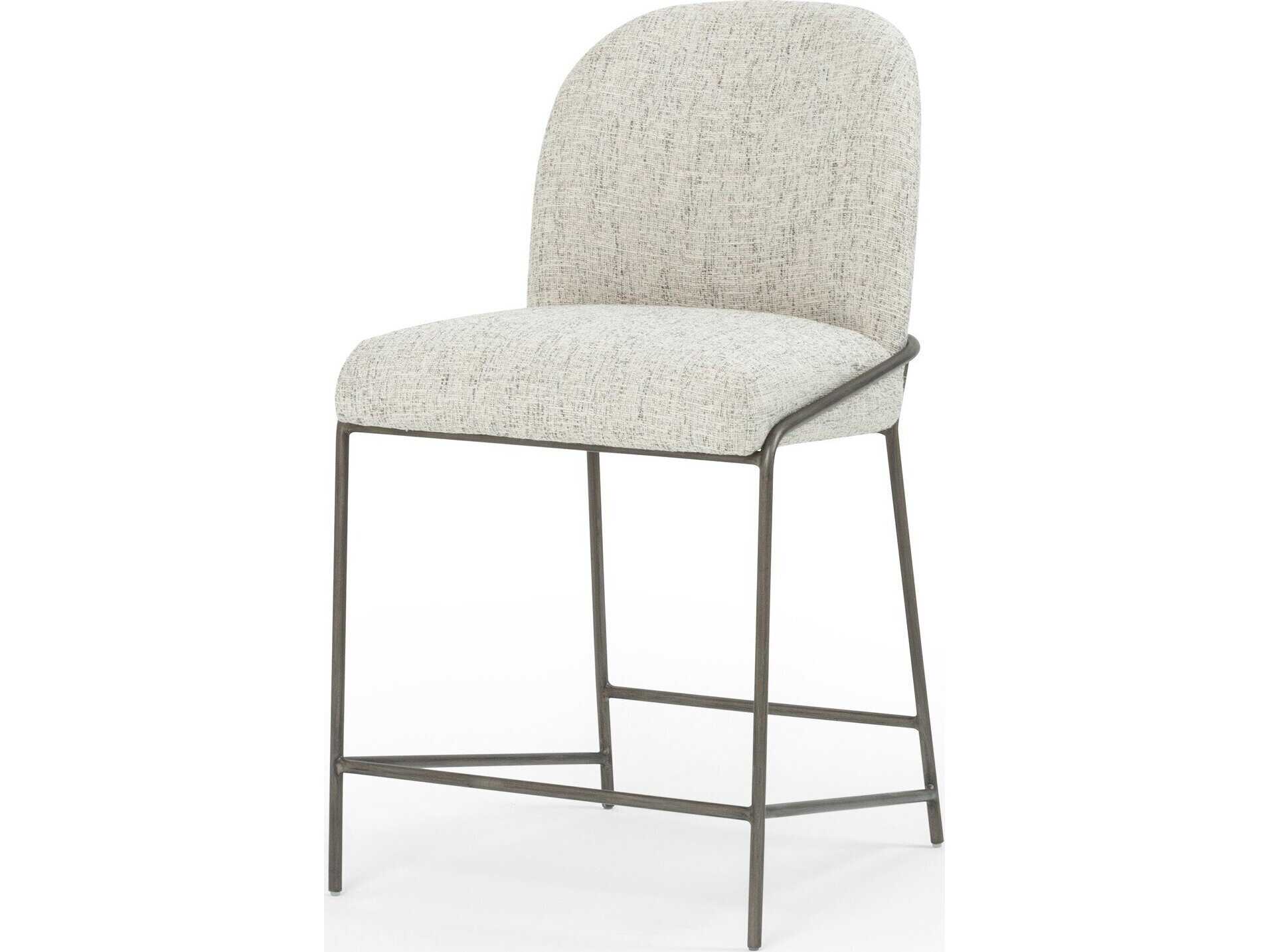 Four Hands Grayson Astrud Lyon Pewter Upholstered Counter Stool