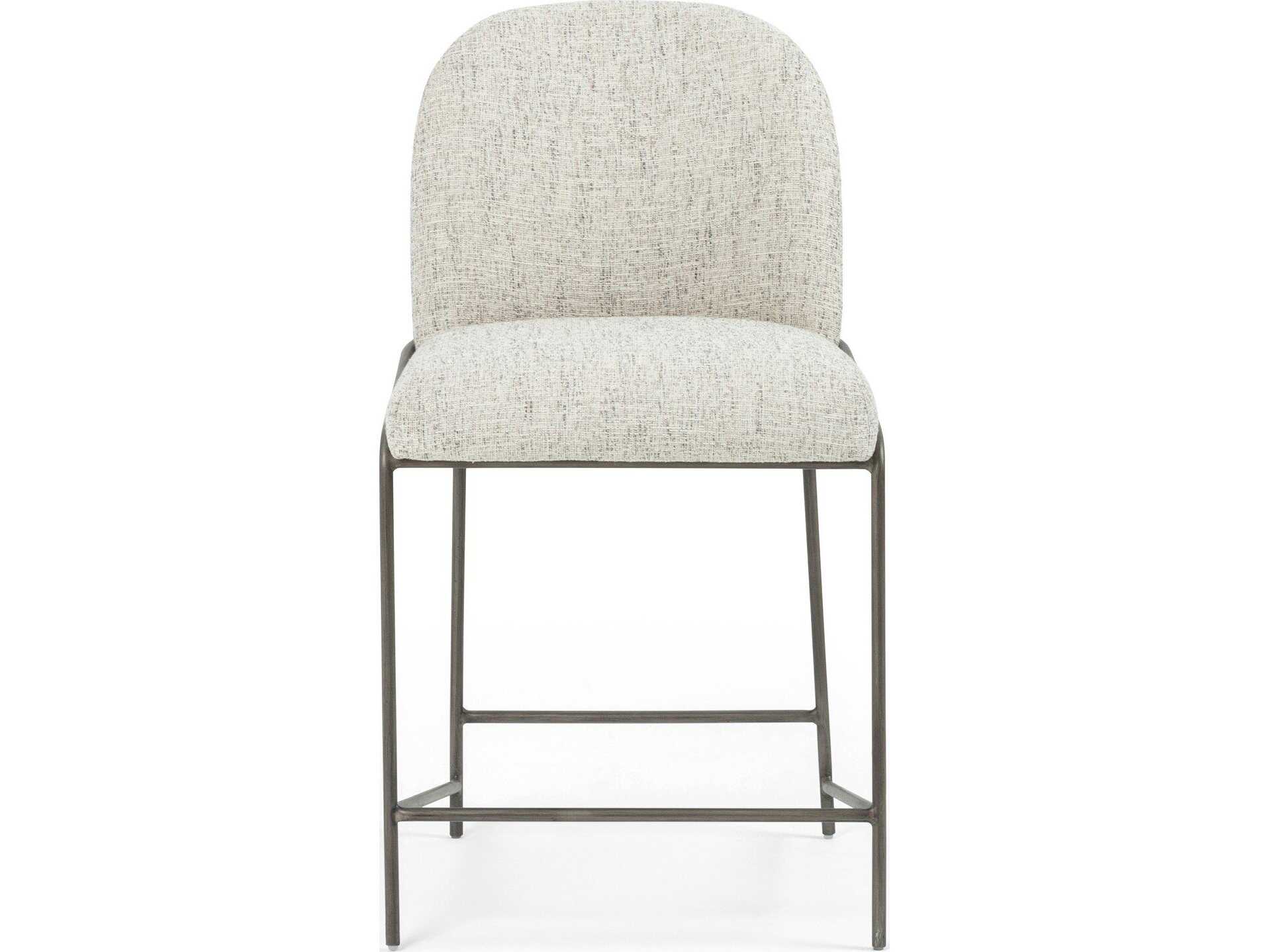 Four Hands Grayson Astrud Lyon Pewter Upholstered Counter Stool