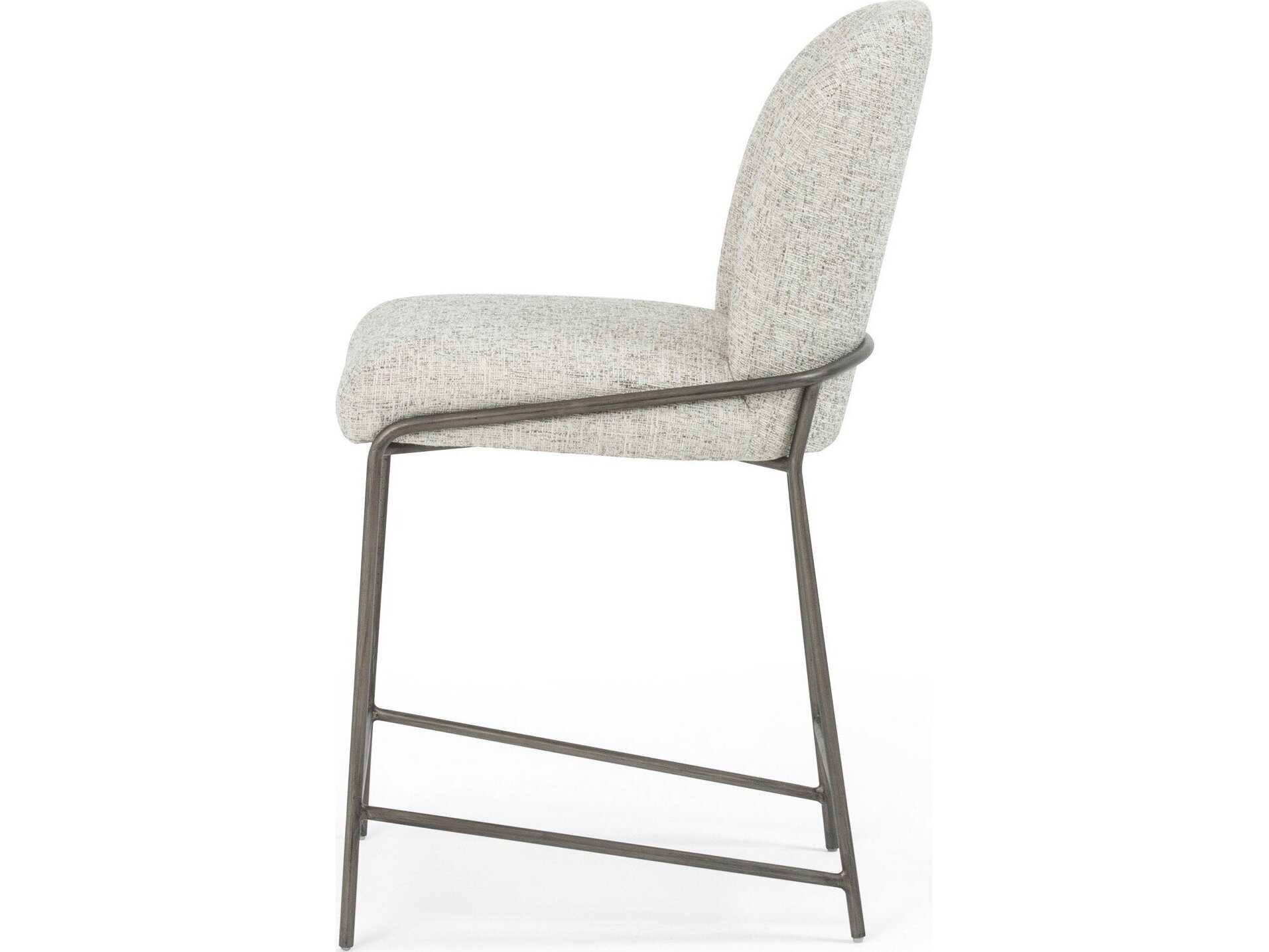 Four Hands Grayson Astrud Lyon Pewter Upholstered Counter Stool