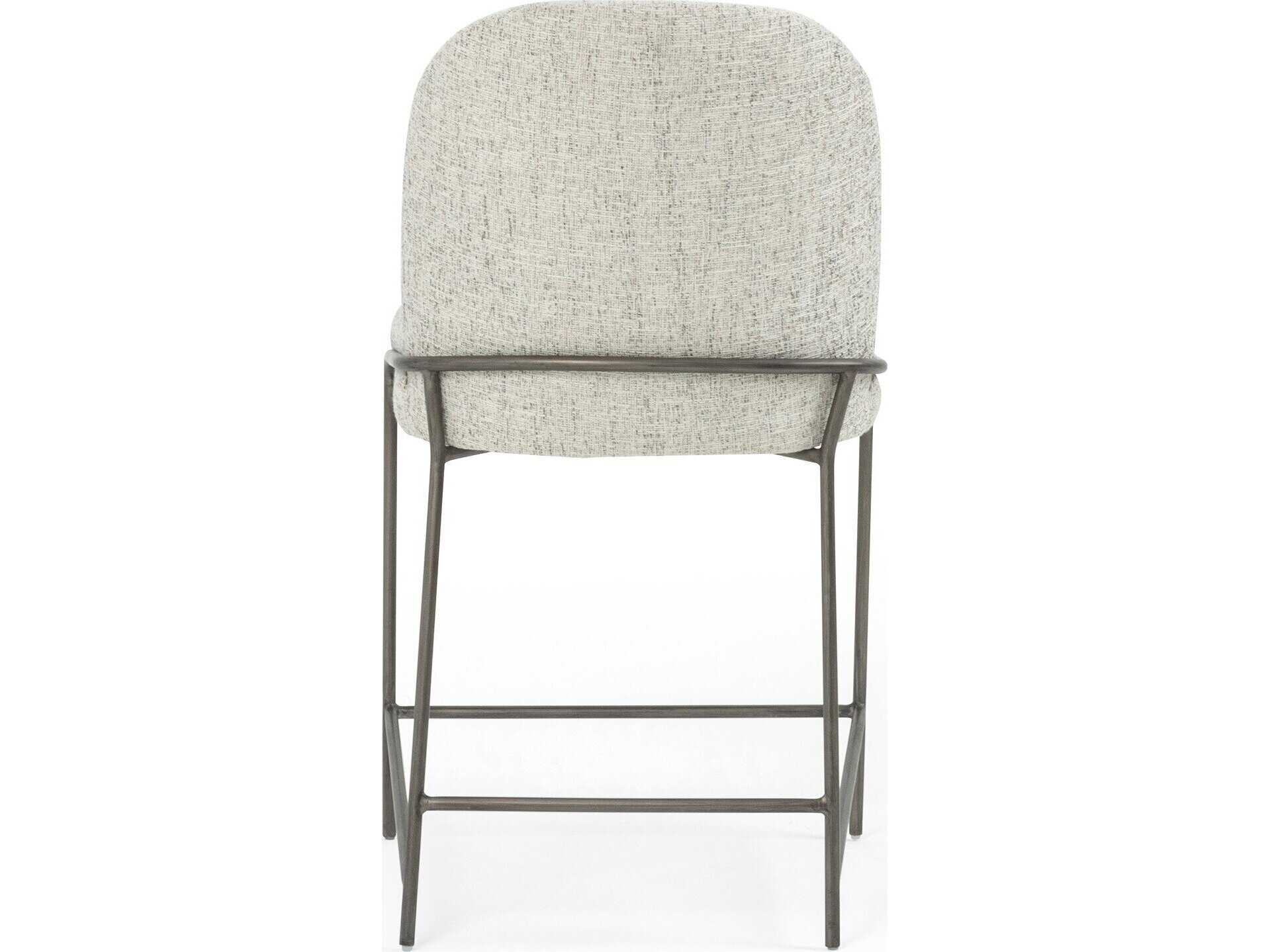 Four Hands Grayson Astrud Lyon Pewter Upholstered Counter Stool