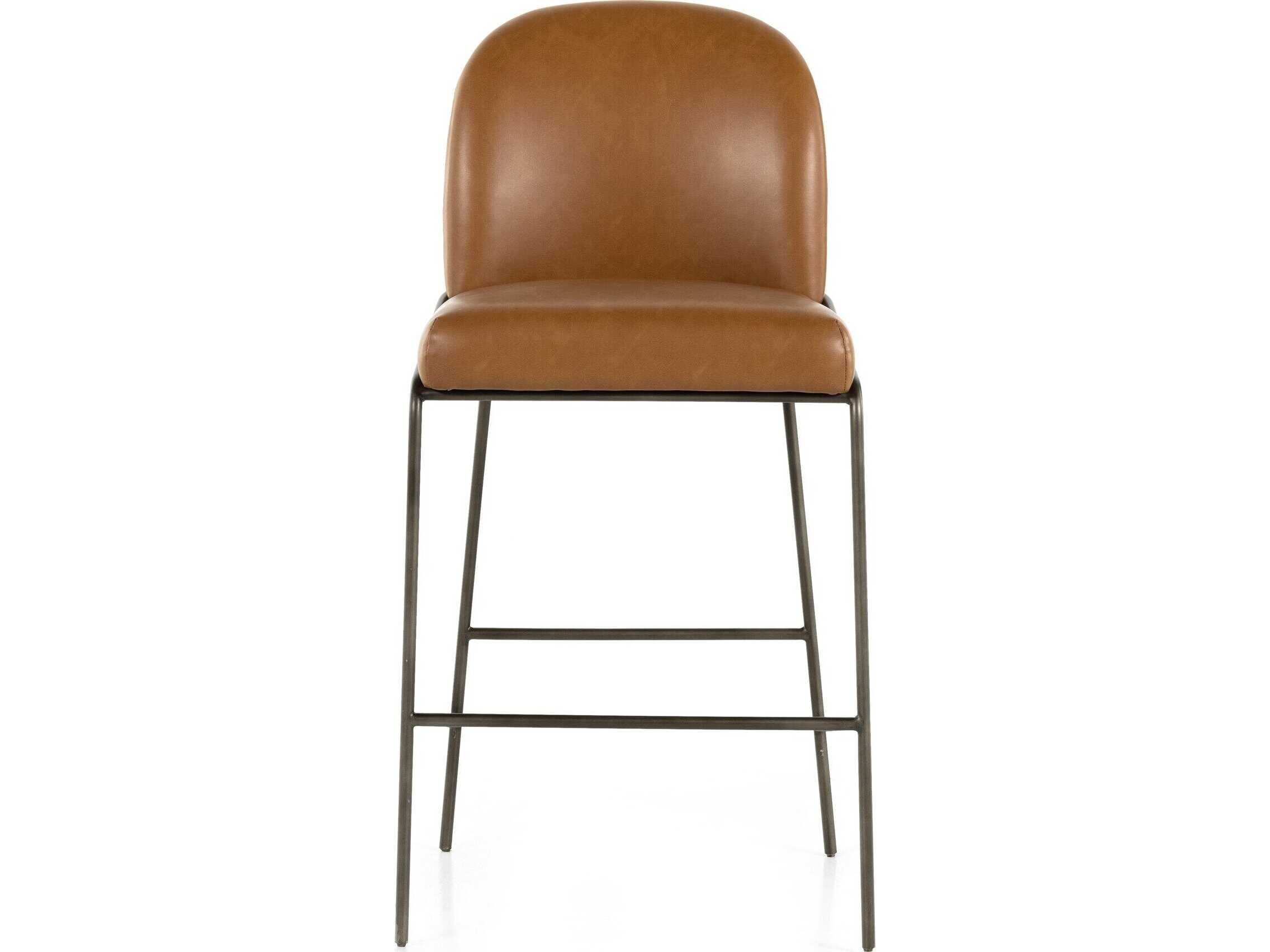 Four Hands Grayson Astrud Sierra Butterscotch Leather Bar Stool