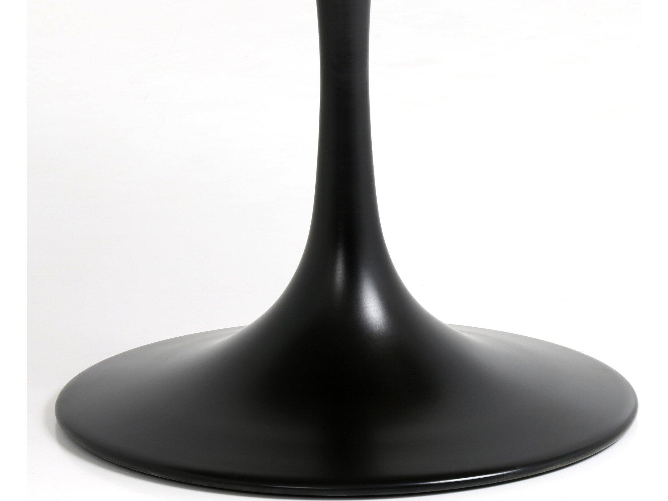 Four Hands Hughes Powell Round Wood Dark Rustic Black English Brown Oak Veneer Dining Table