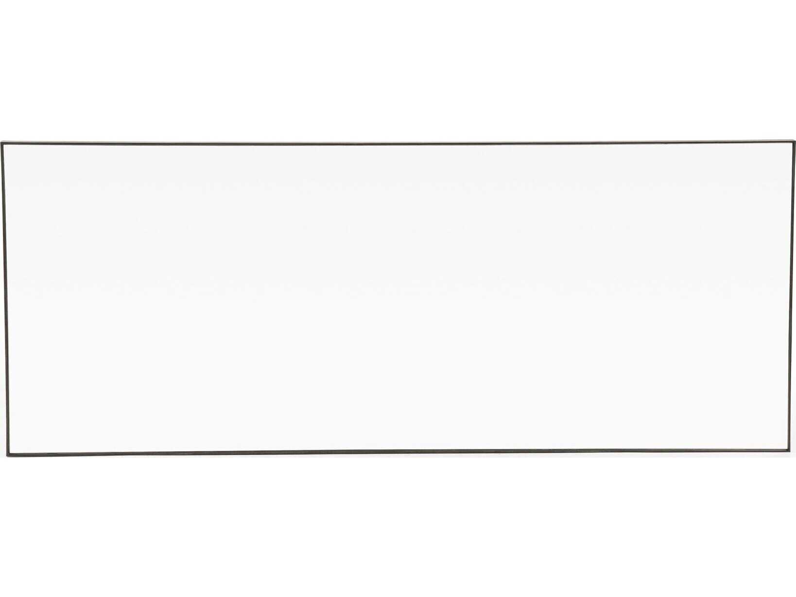 Four Hands Hughes Bellvue Rustic Black Rectangular Floor Mirror