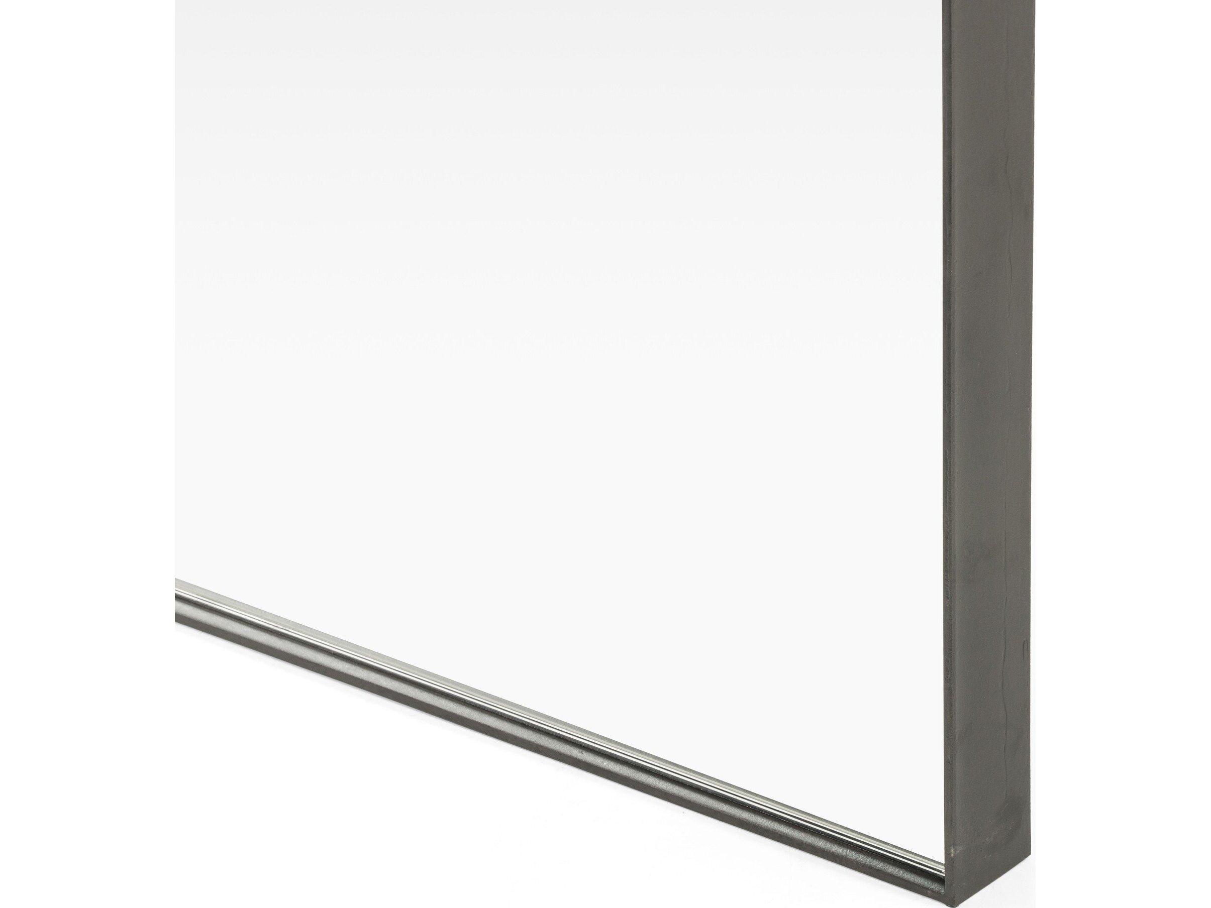 Four Hands Hughes Bellvue Rustic Black Rectangular Floor Mirror