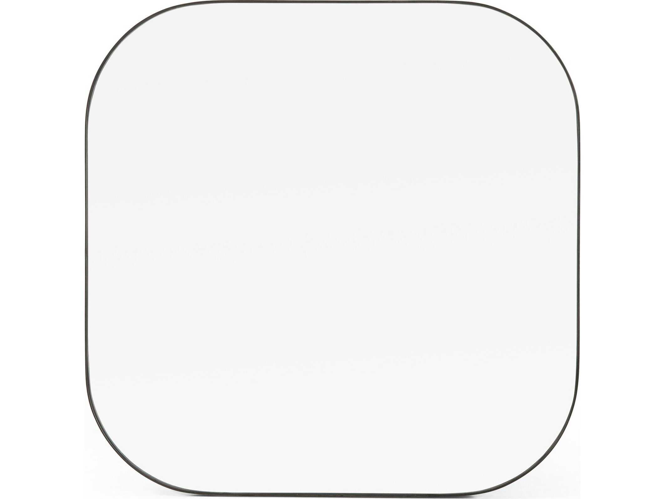 Four Hands Hughes Bellvue Rustic Black Rectangular Square Mirror