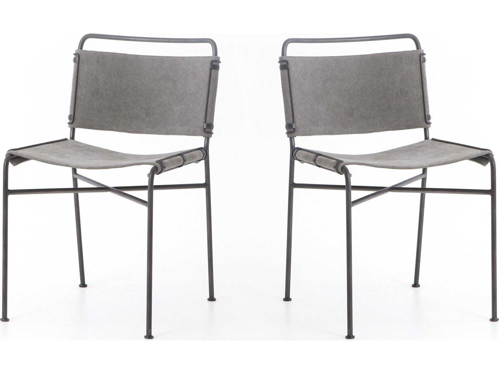 Four Hands Irondale Wharton Stonewash Grey Upholstered Dining Chair