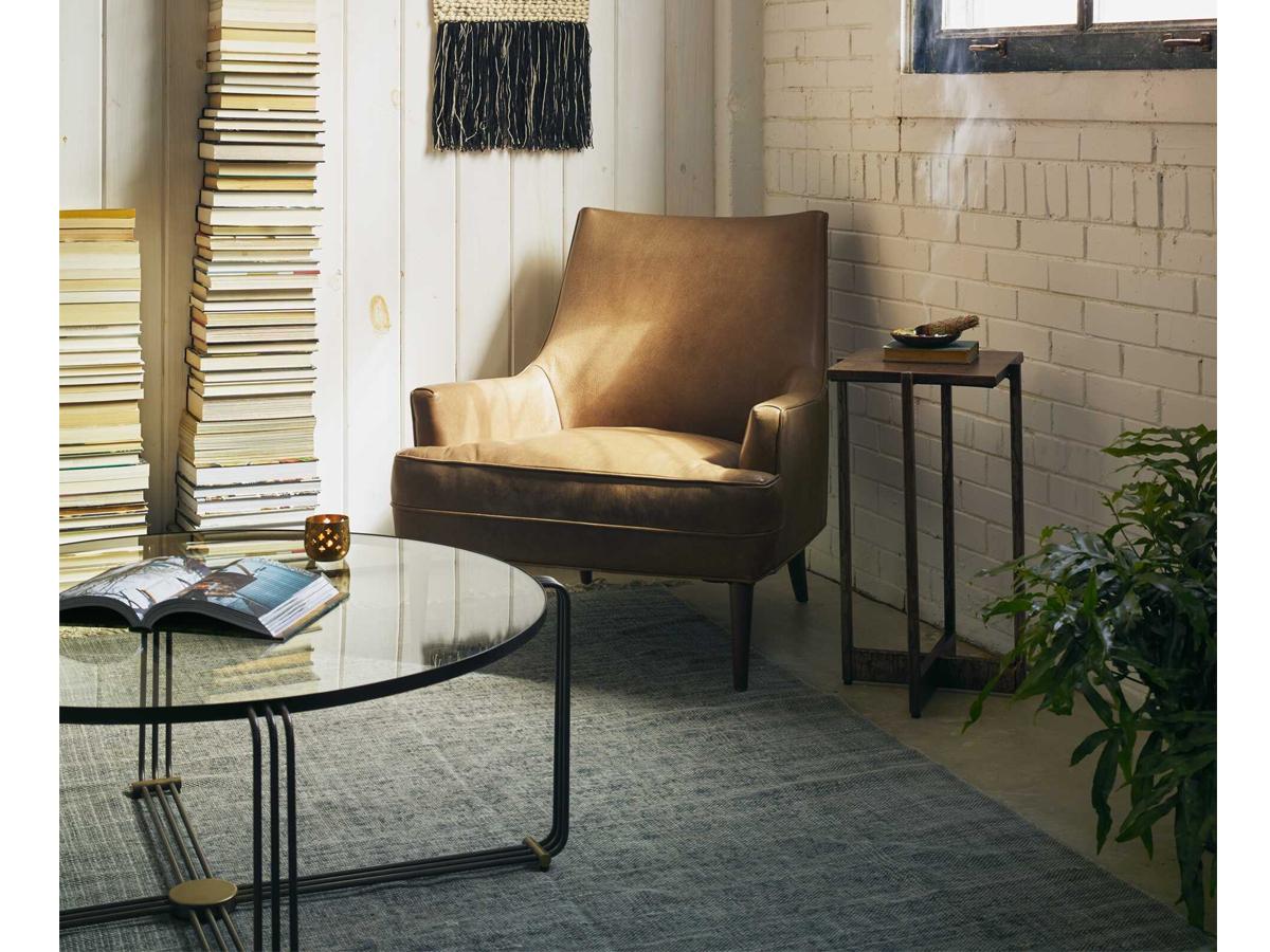 Four Hands Belfast Danya Brown Leather Accent Chair