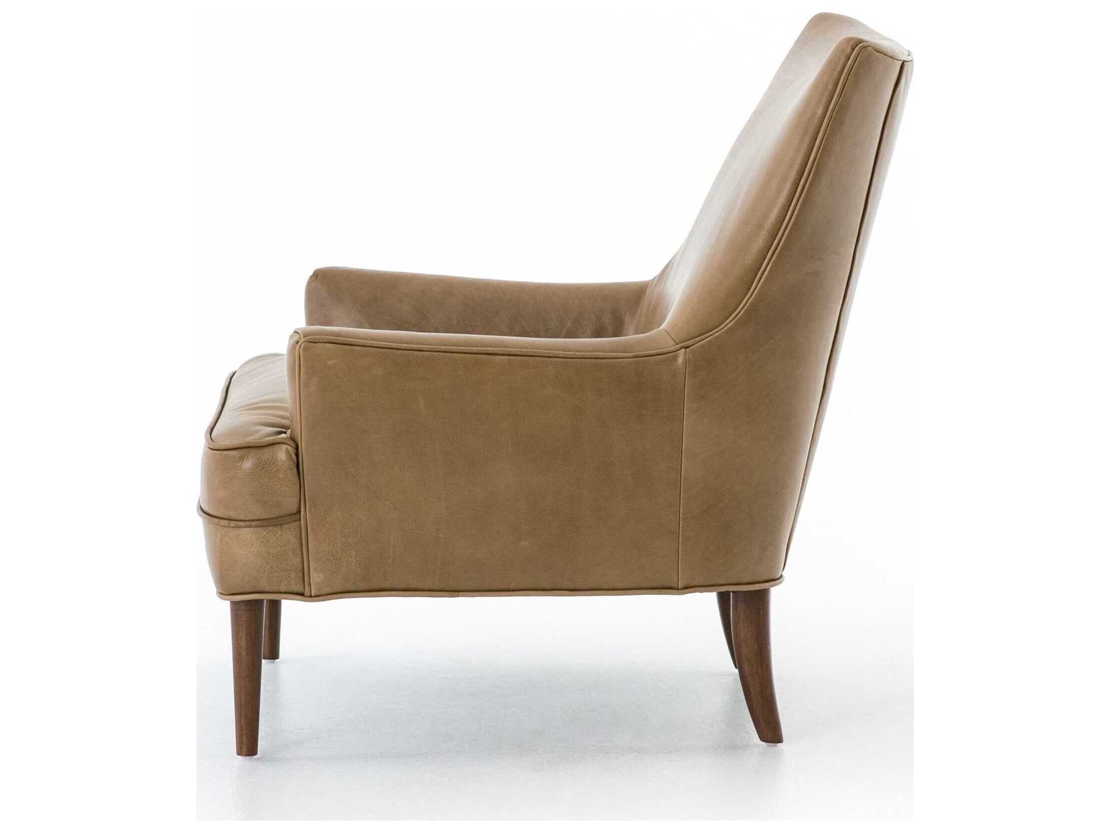 Four Hands Belfast Danya Brown Leather Accent Chair
