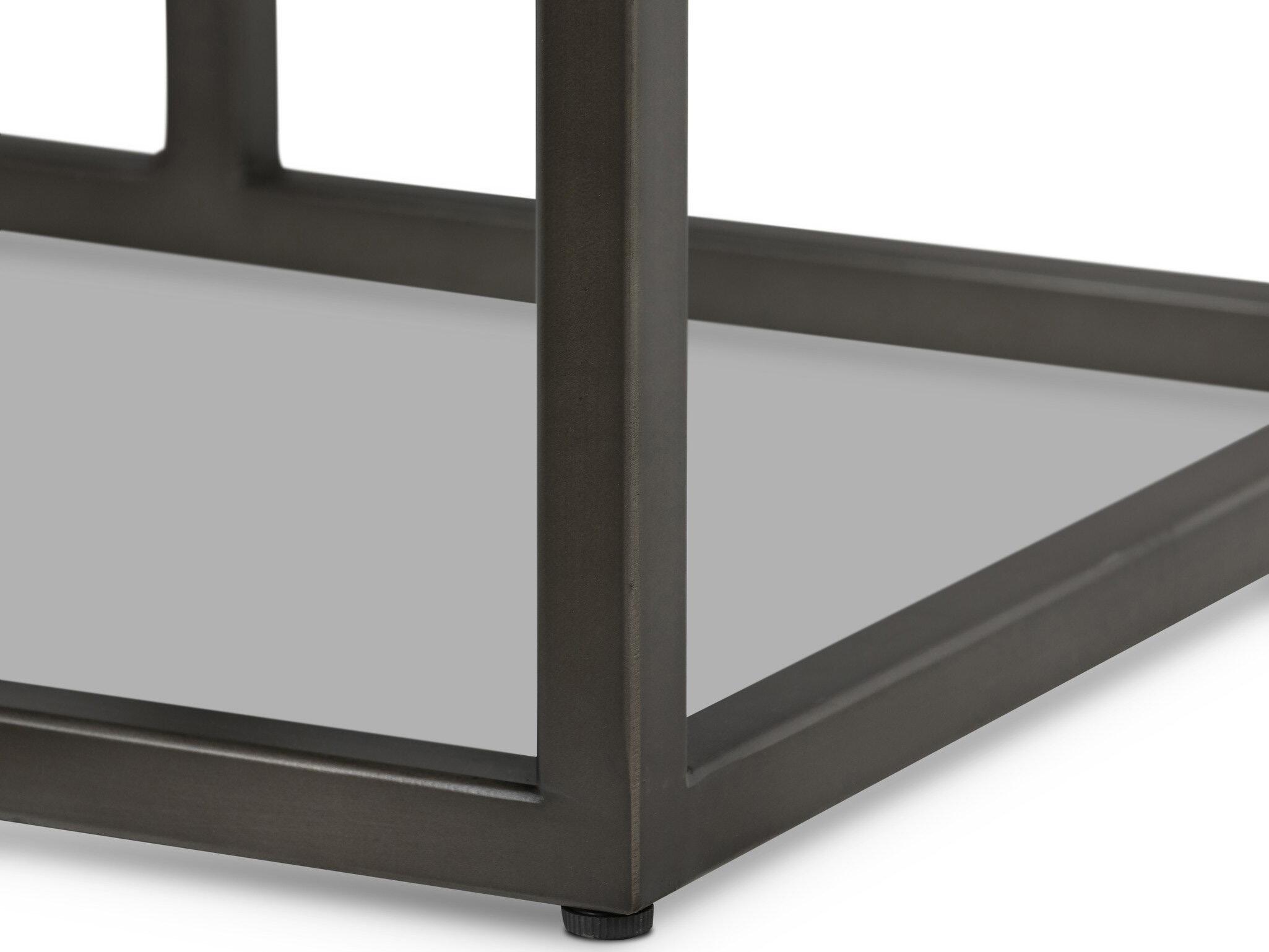 Four Hands Easton Dakota Warm Taupe Light Gunmetal Brown Leather Accent Bench