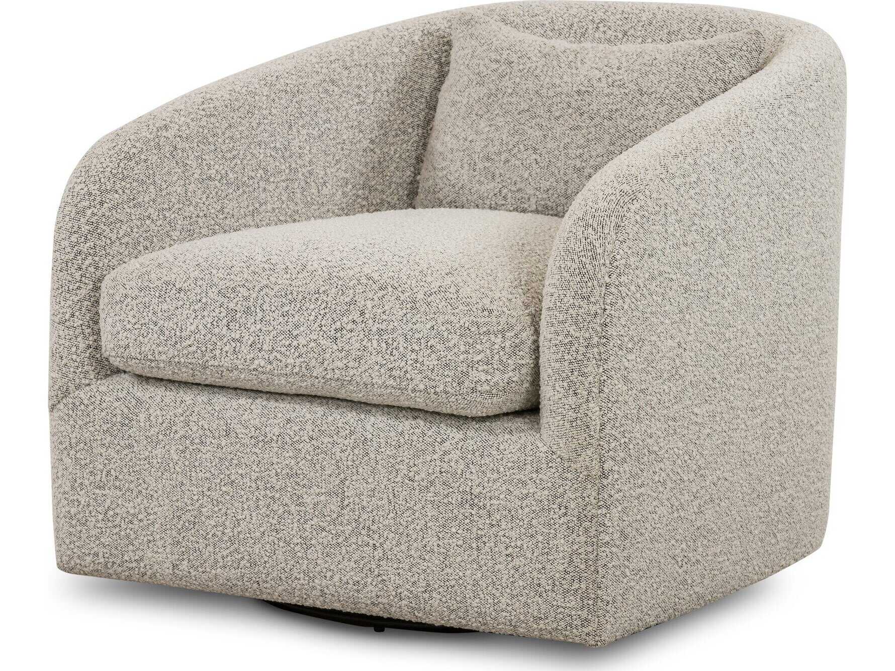 Four Hands Farrow Topanga Swivel Gray Fabric Accent Chair