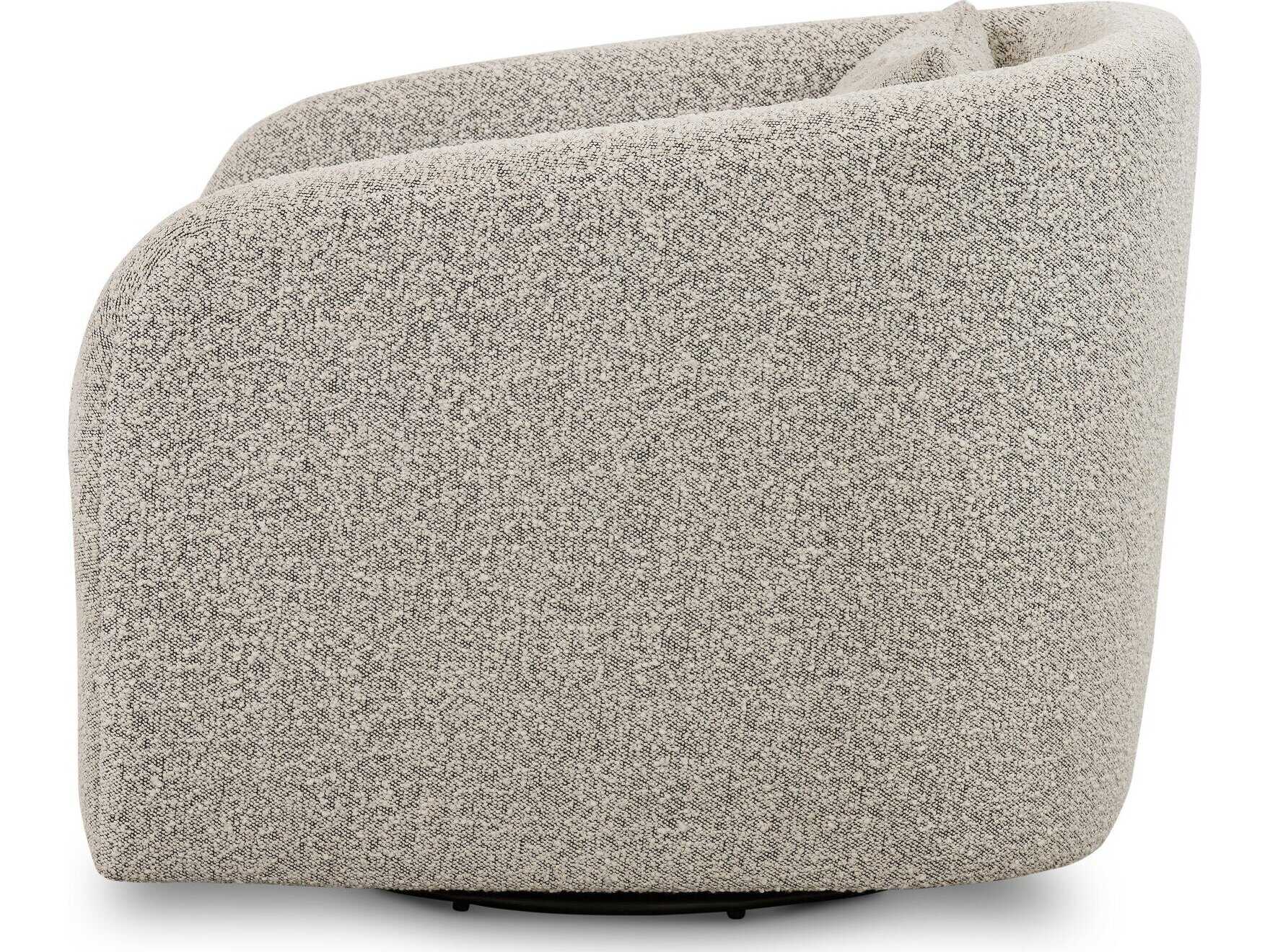 Four Hands Farrow Topanga Swivel Gray Fabric Accent Chair