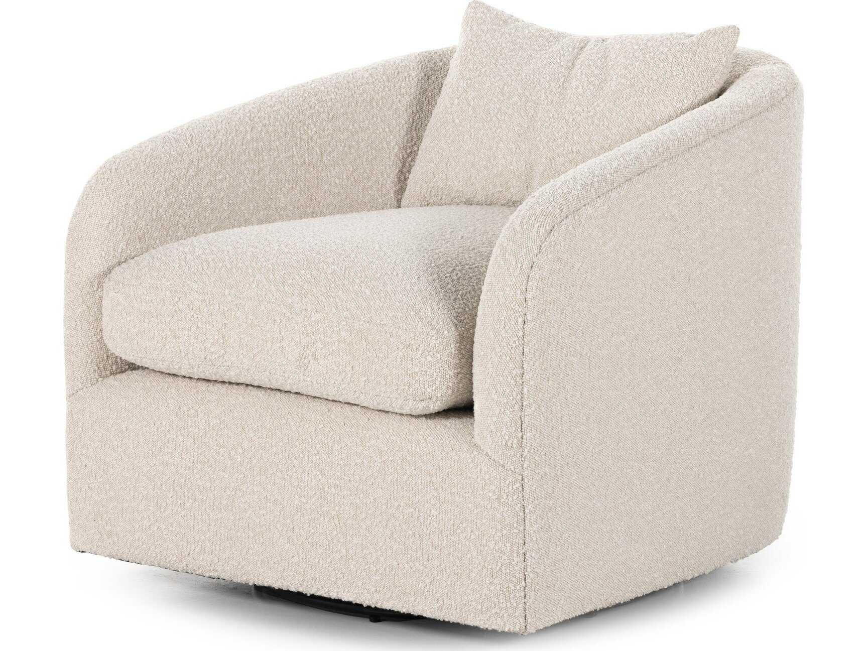 Four Hands Farrow Topanga Swivel Beige Fabric Accent Chair