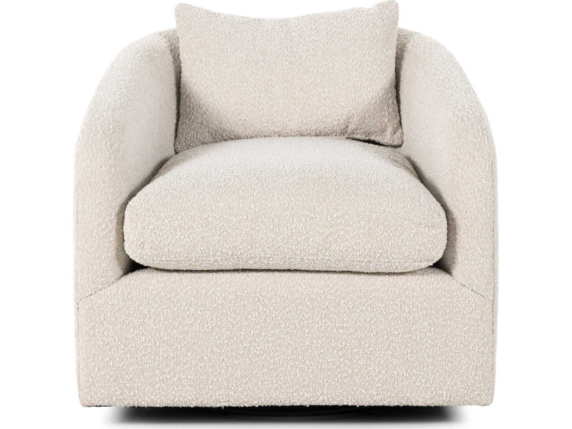 Four Hands Farrow Topanga Swivel Beige Fabric Accent Chair