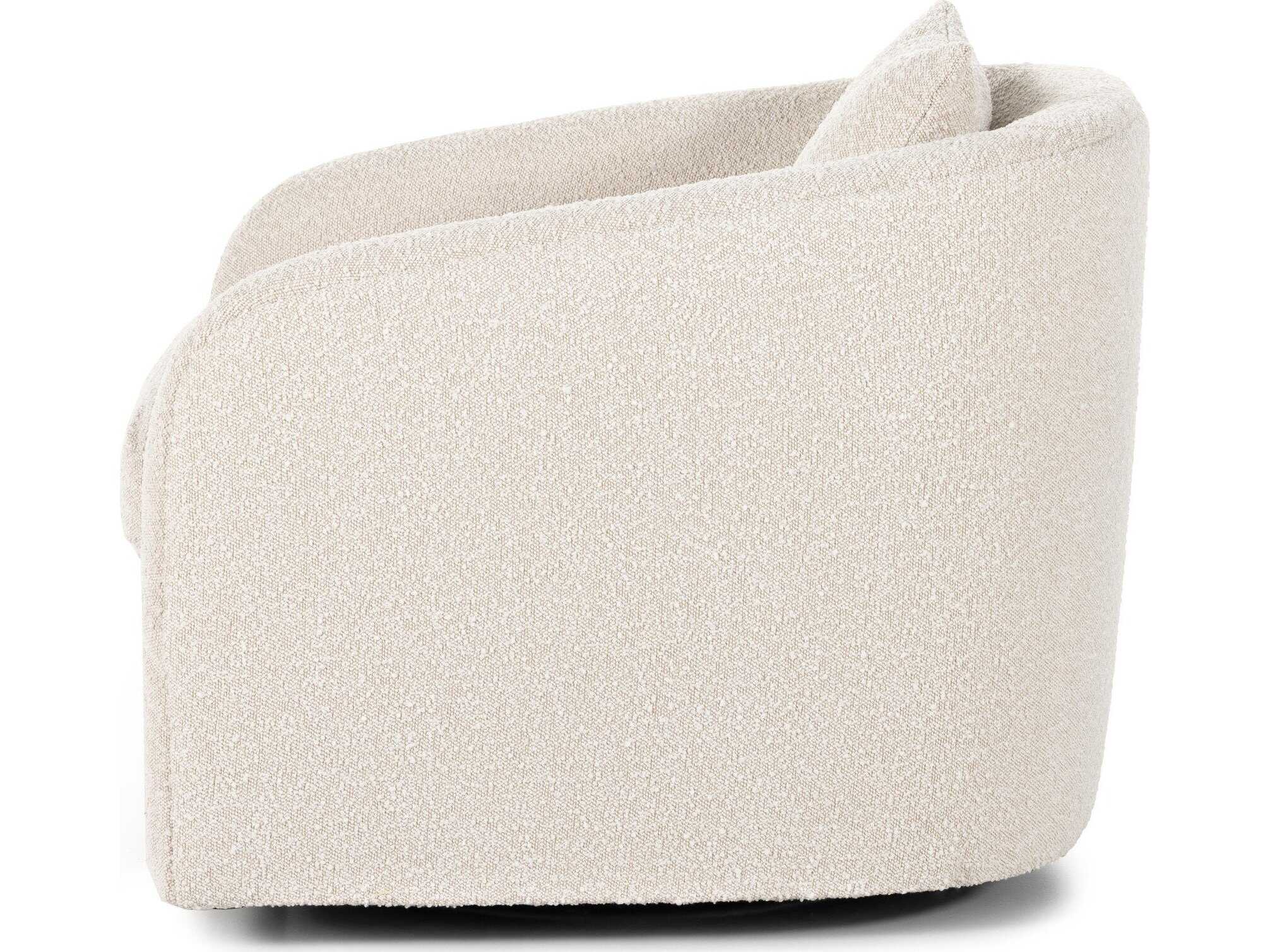 Four Hands Farrow Topanga Swivel Beige Fabric Accent Chair