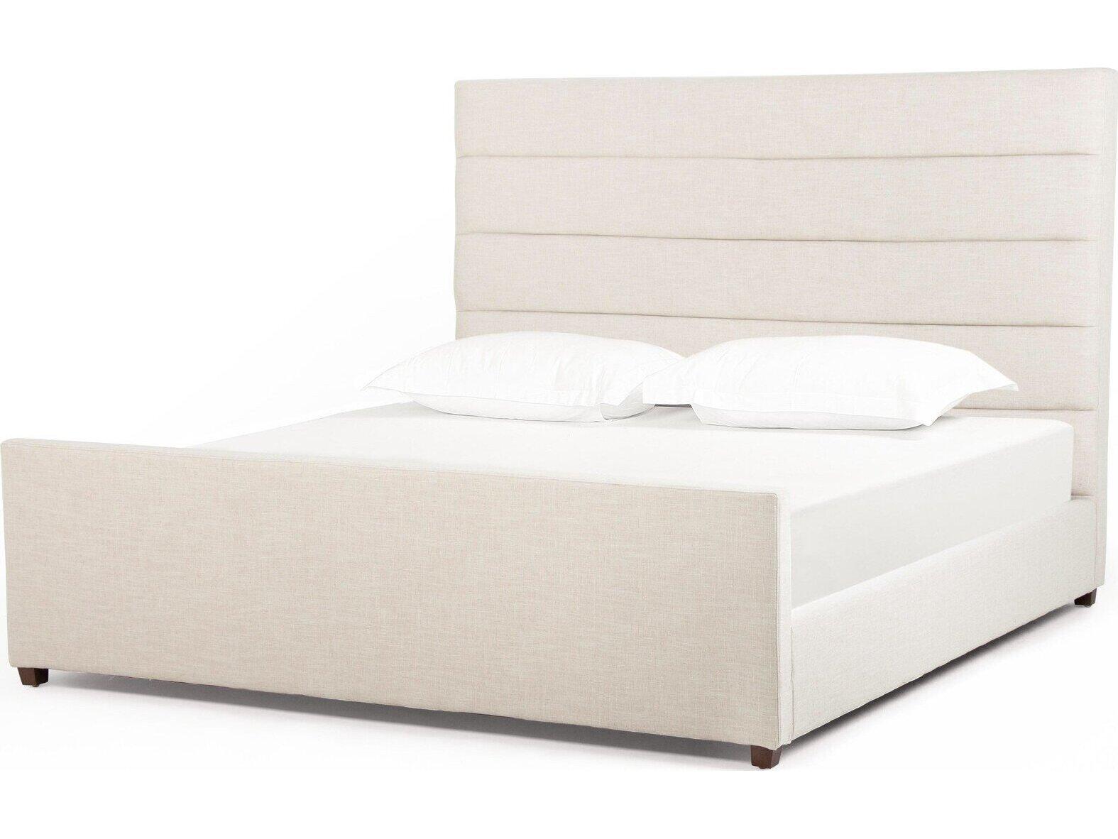 Four Hands Easton Beige Parrawood Upholstered California King Platform Bed