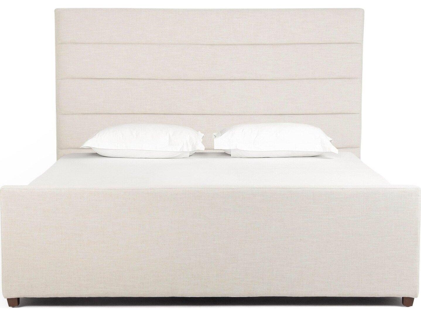 Four Hands Easton Beige Parrawood Upholstered California King Platform Bed