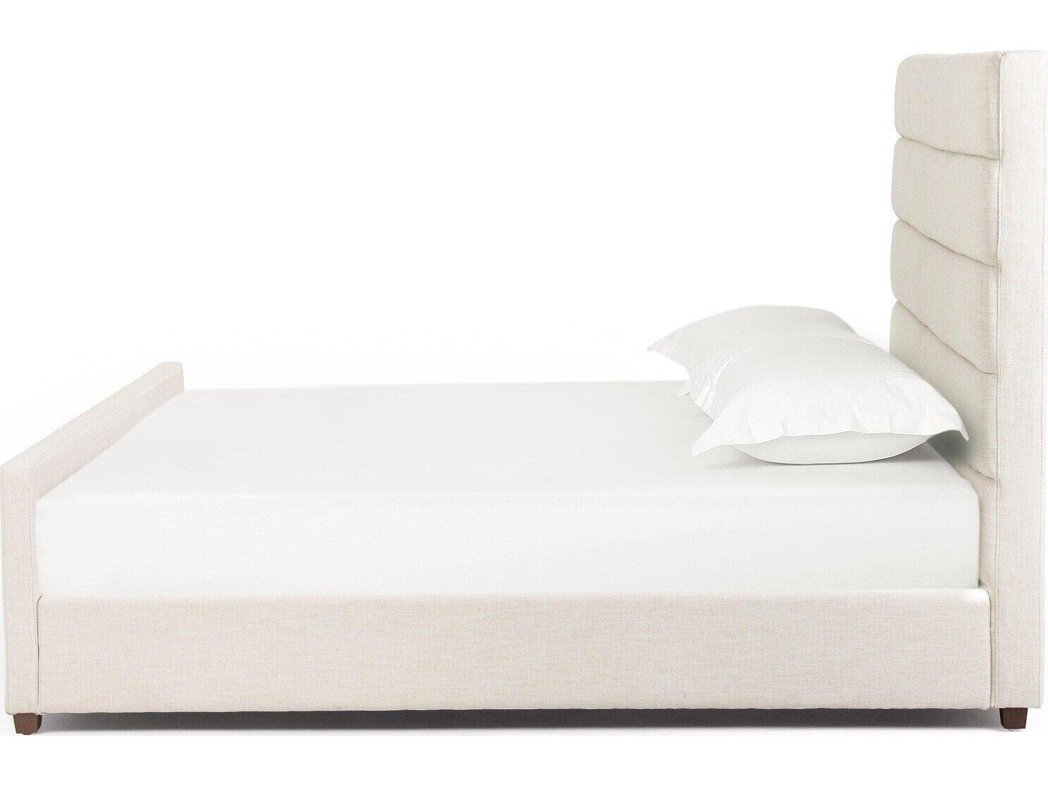 Four Hands Easton Beige Parrawood Upholstered California King Platform Bed