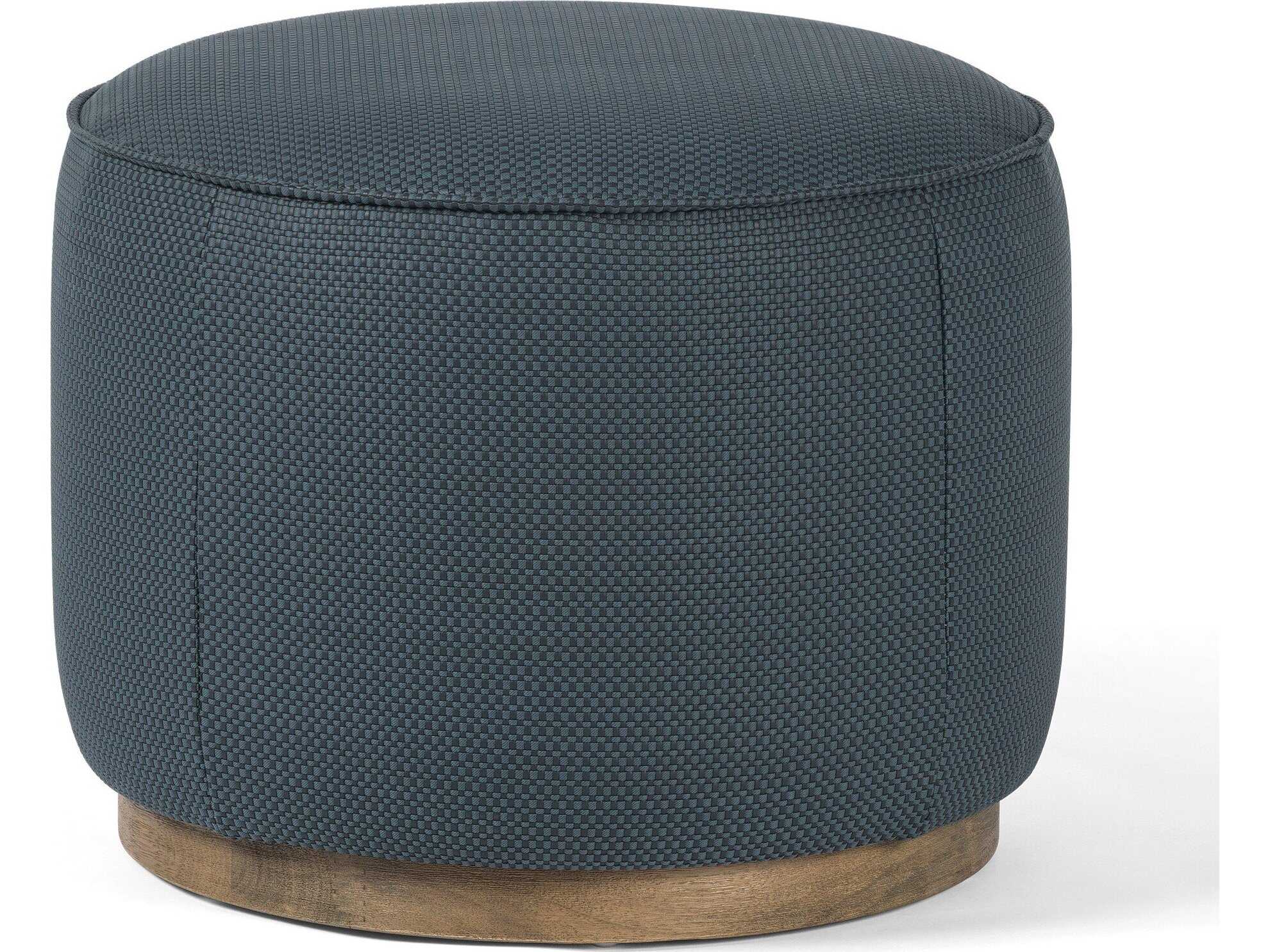 Four Hands Westgate Sinclair Fresno Cobalt Upholstered Round Ottoman