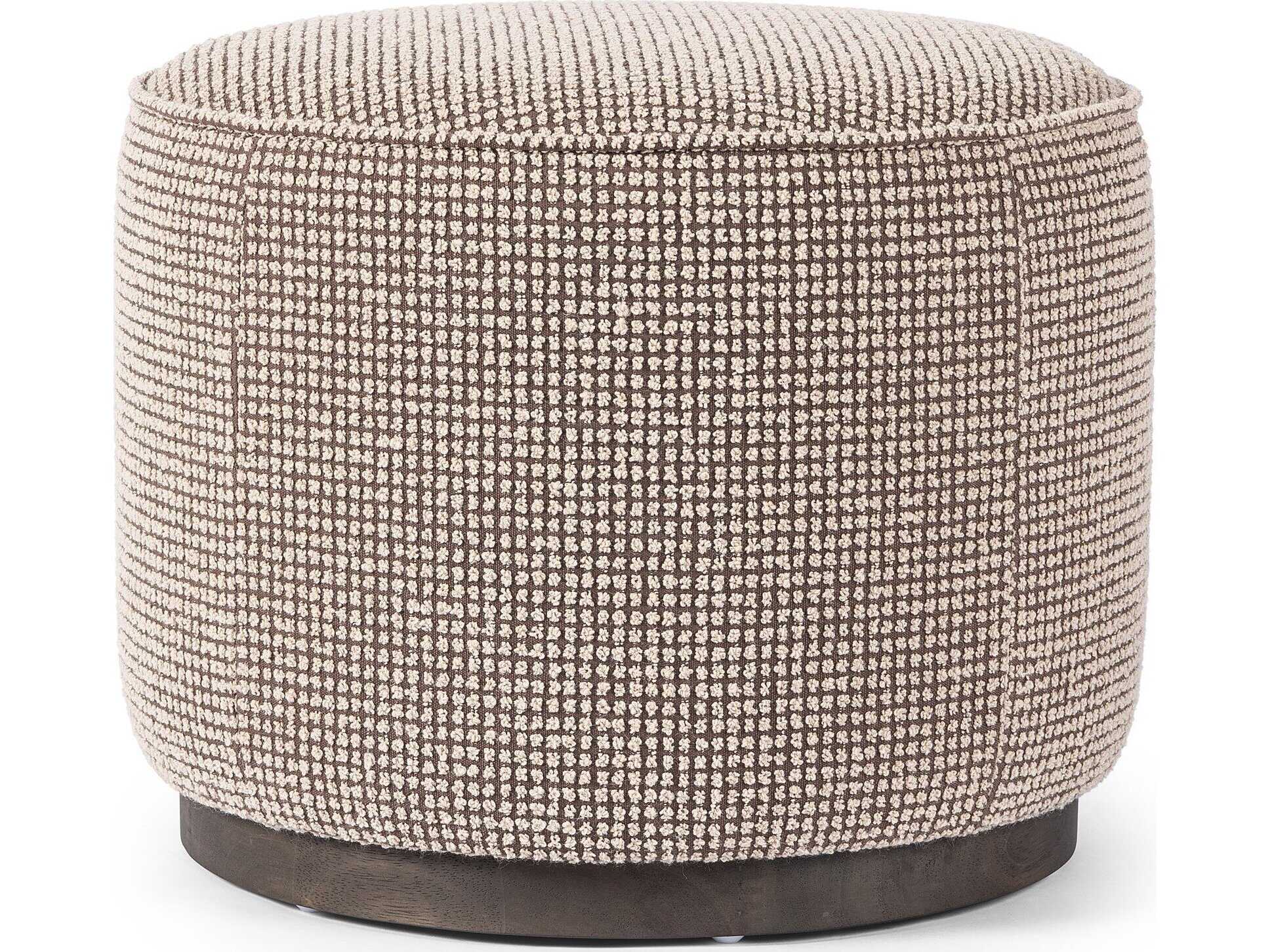 Four Hands Westgate Sinclair Barrow Taupe Upholstered Round Ottoman