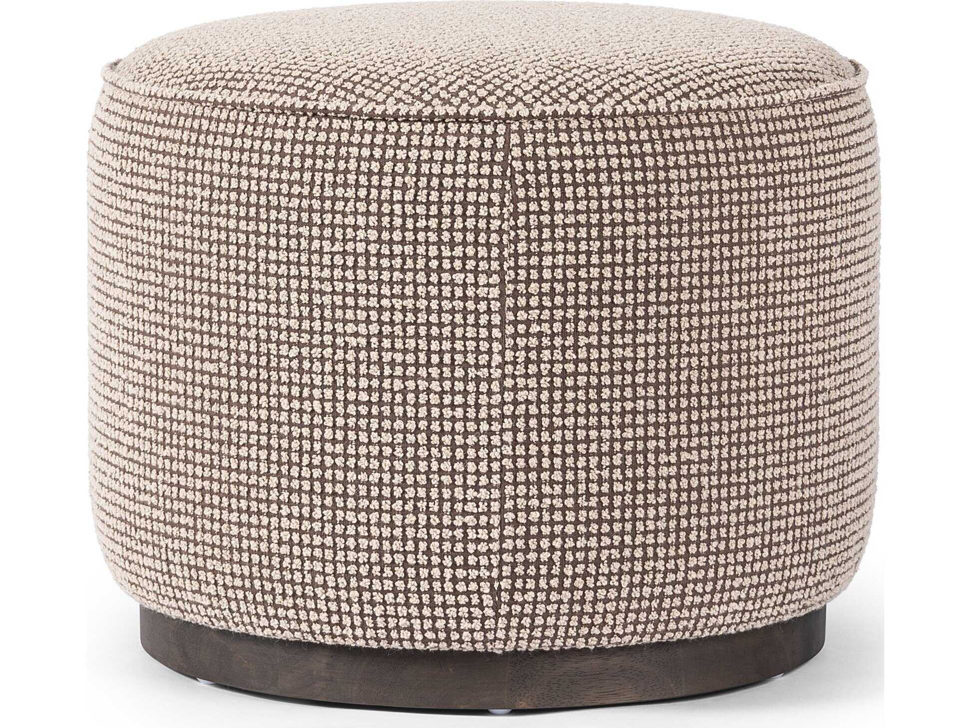 Four Hands Westgate Sinclair Barrow Taupe Upholstered Round Ottoman