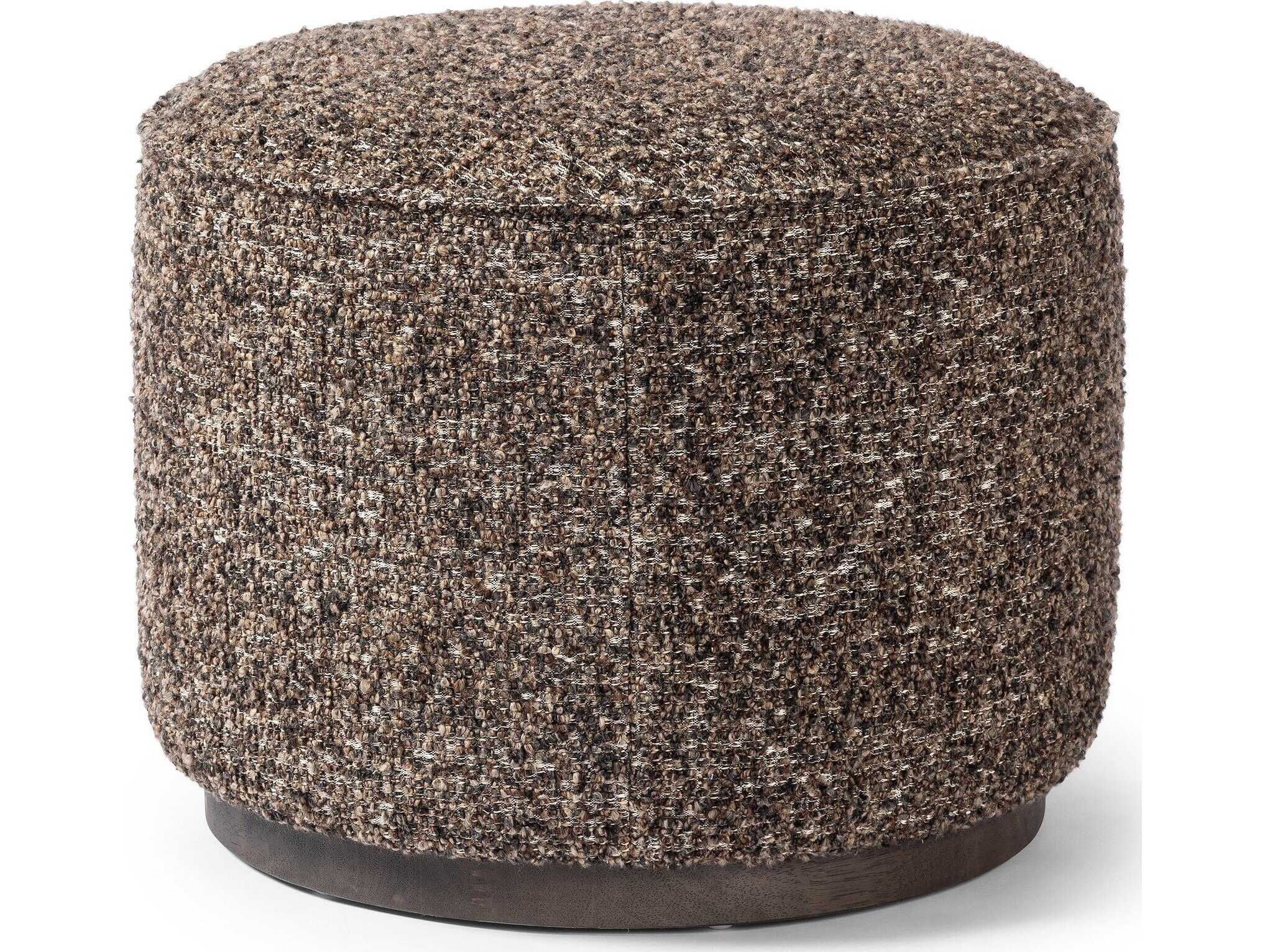 Four Hands Westgate Sinclair Ivan Granite Upholstered Round Ottoman