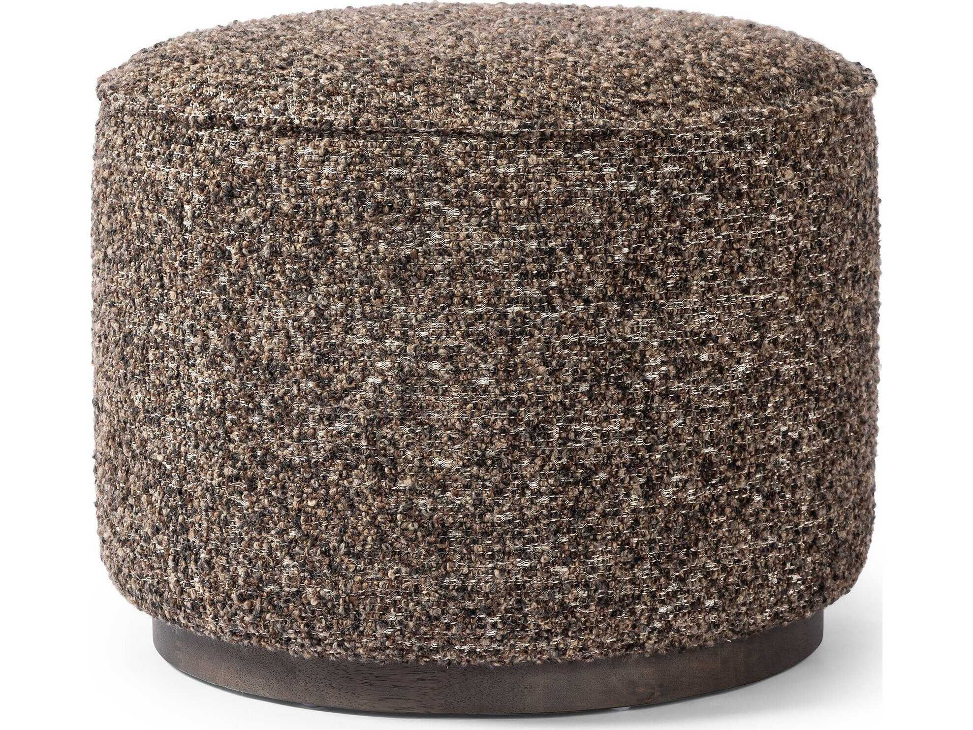 Four Hands Westgate Sinclair Ivan Granite Upholstered Round Ottoman