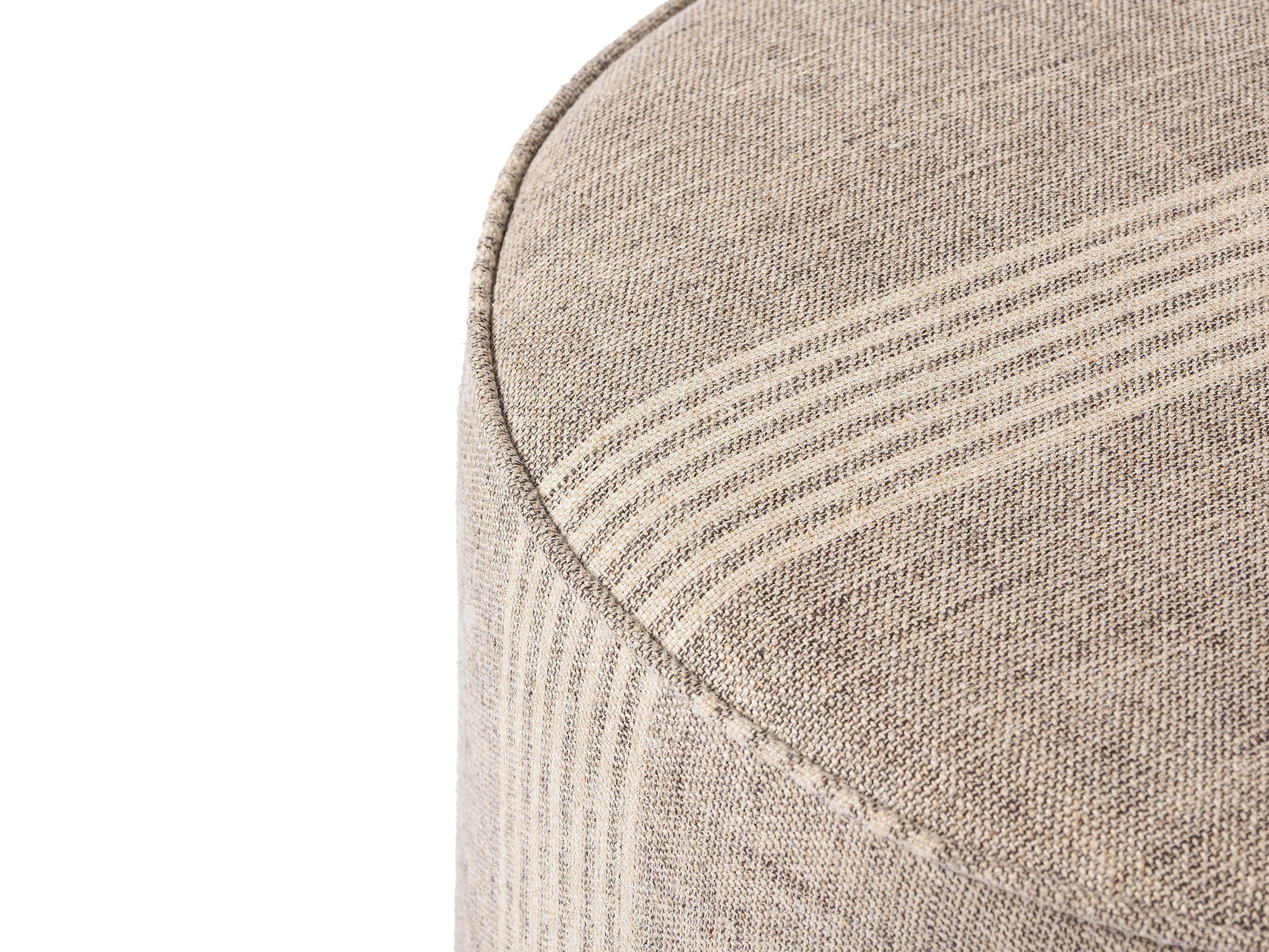 Luxecor Globetrotter Sinclair Manchester Flint Upholstered Round Ottoman