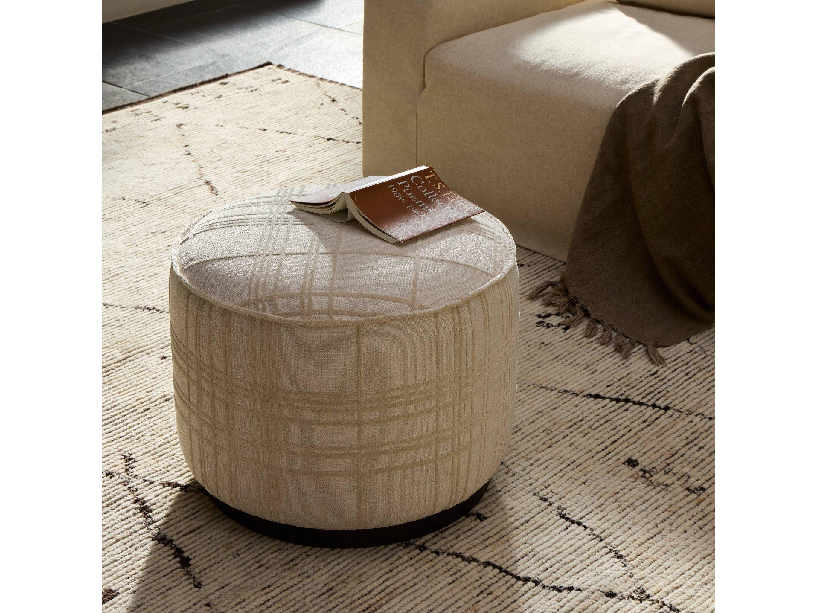 Four Hands Westgate Sinclair Beige Upholstered Ottoman