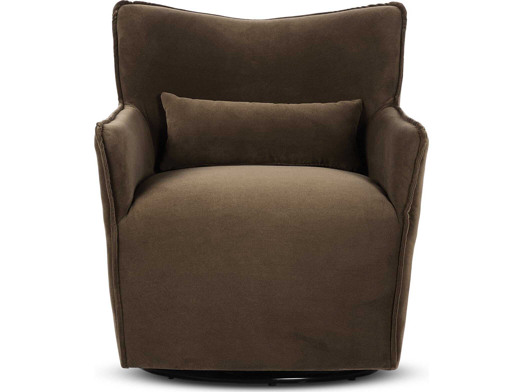 Four Hands Atelier Swivel Gray Fabric Accent Chair