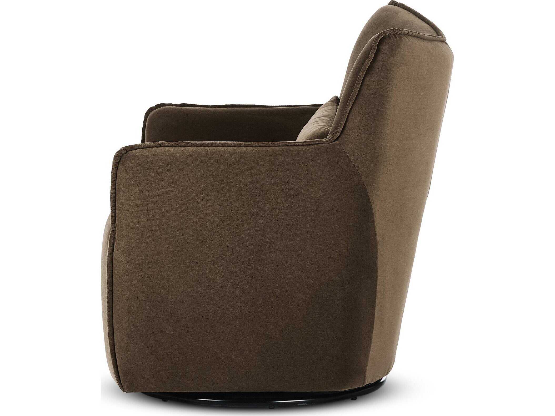 Four Hands Atelier Swivel Gray Fabric Accent Chair