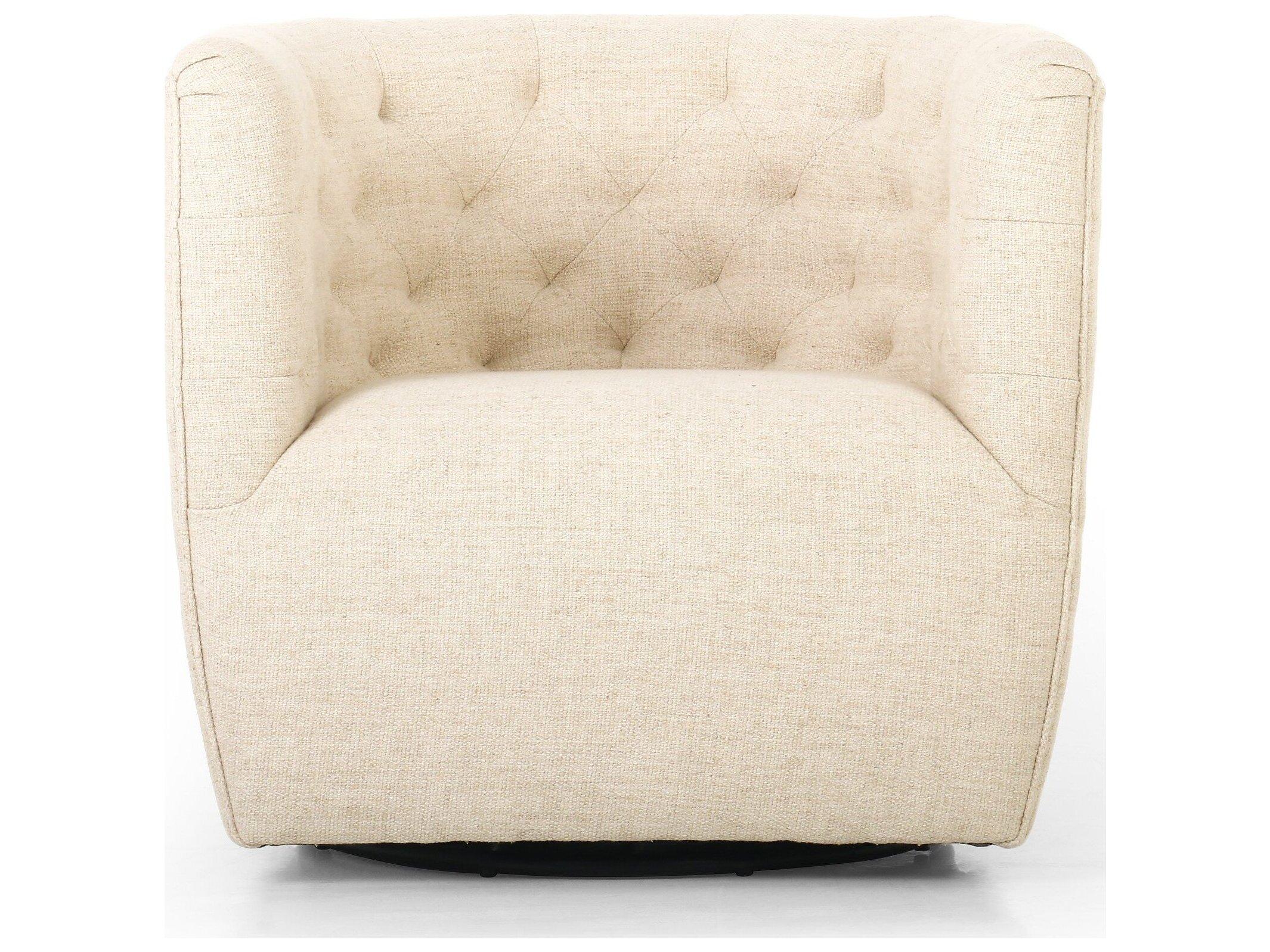 Four Hands Kensington Hanover Swivel White Accent Chair