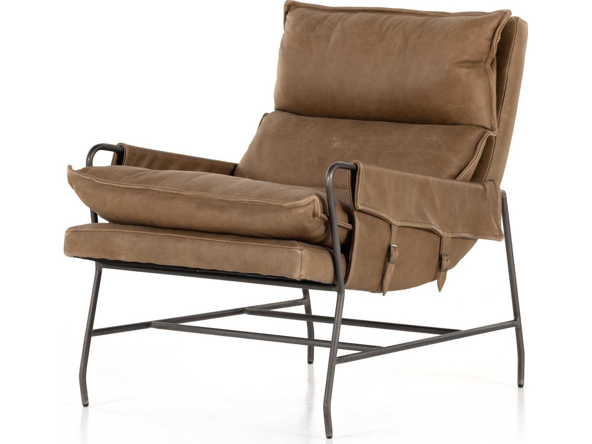 Four Hands Westgate Taryn Brown Leather Accent Chair