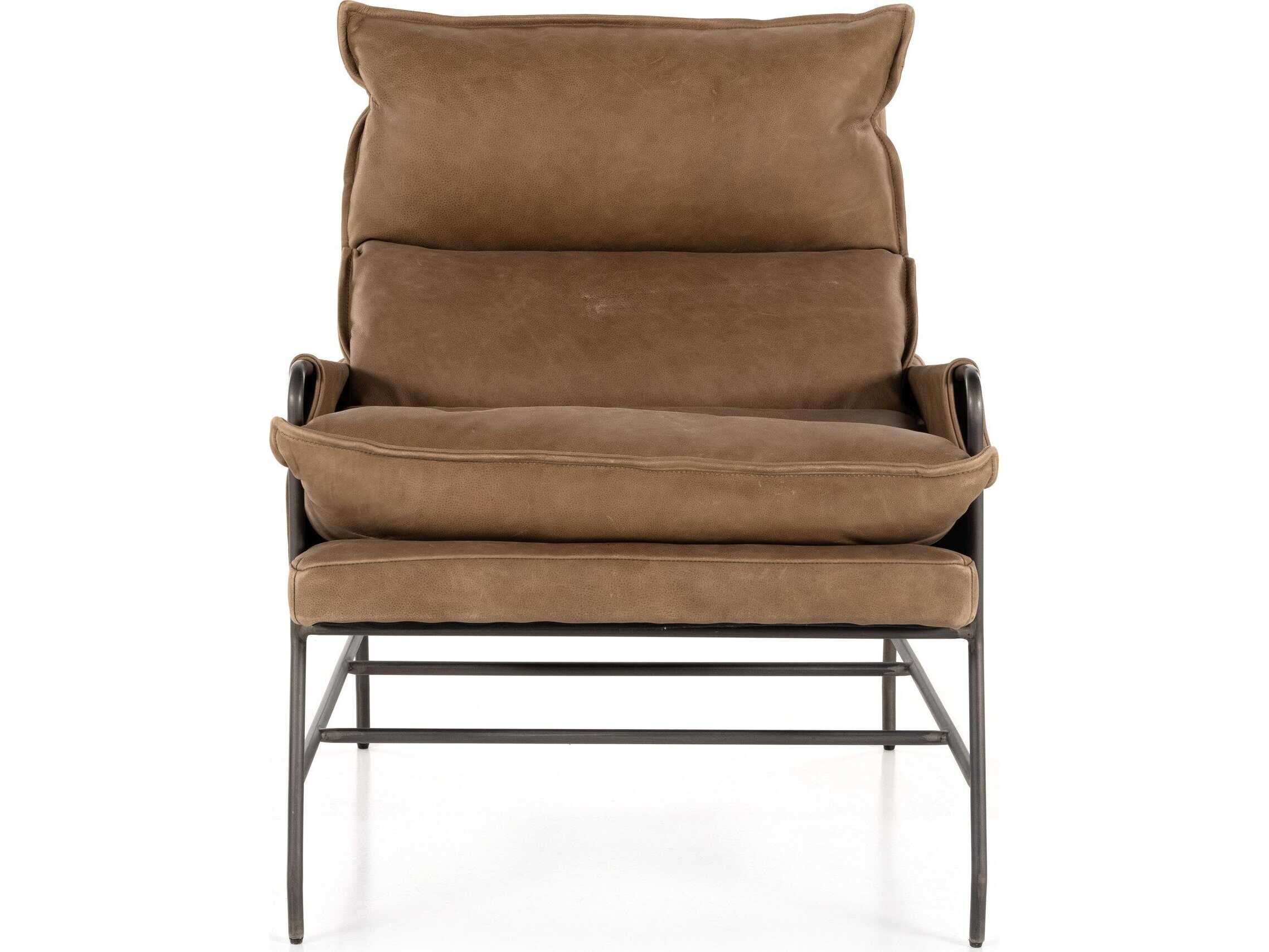 Four Hands Westgate Taryn Brown Leather Accent Chair