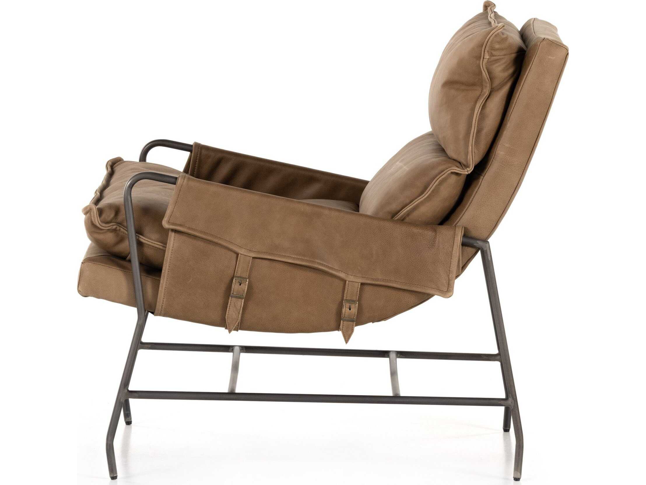 Four Hands Westgate Taryn Brown Leather Accent Chair