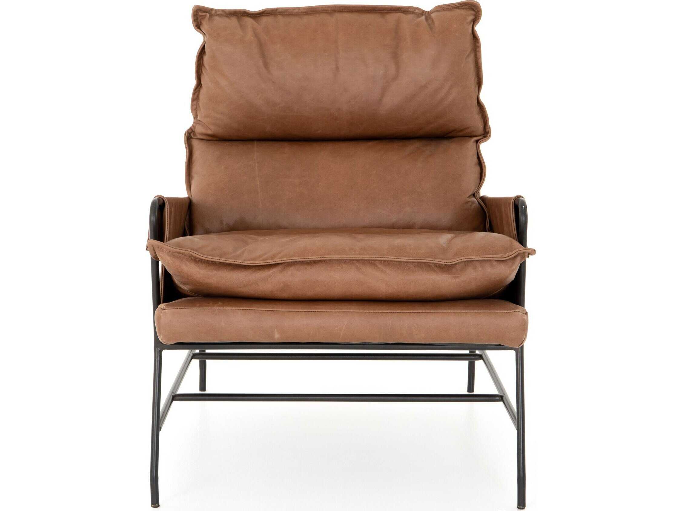 Four Hands Westgate Taryn Brown Leather Accent Chair