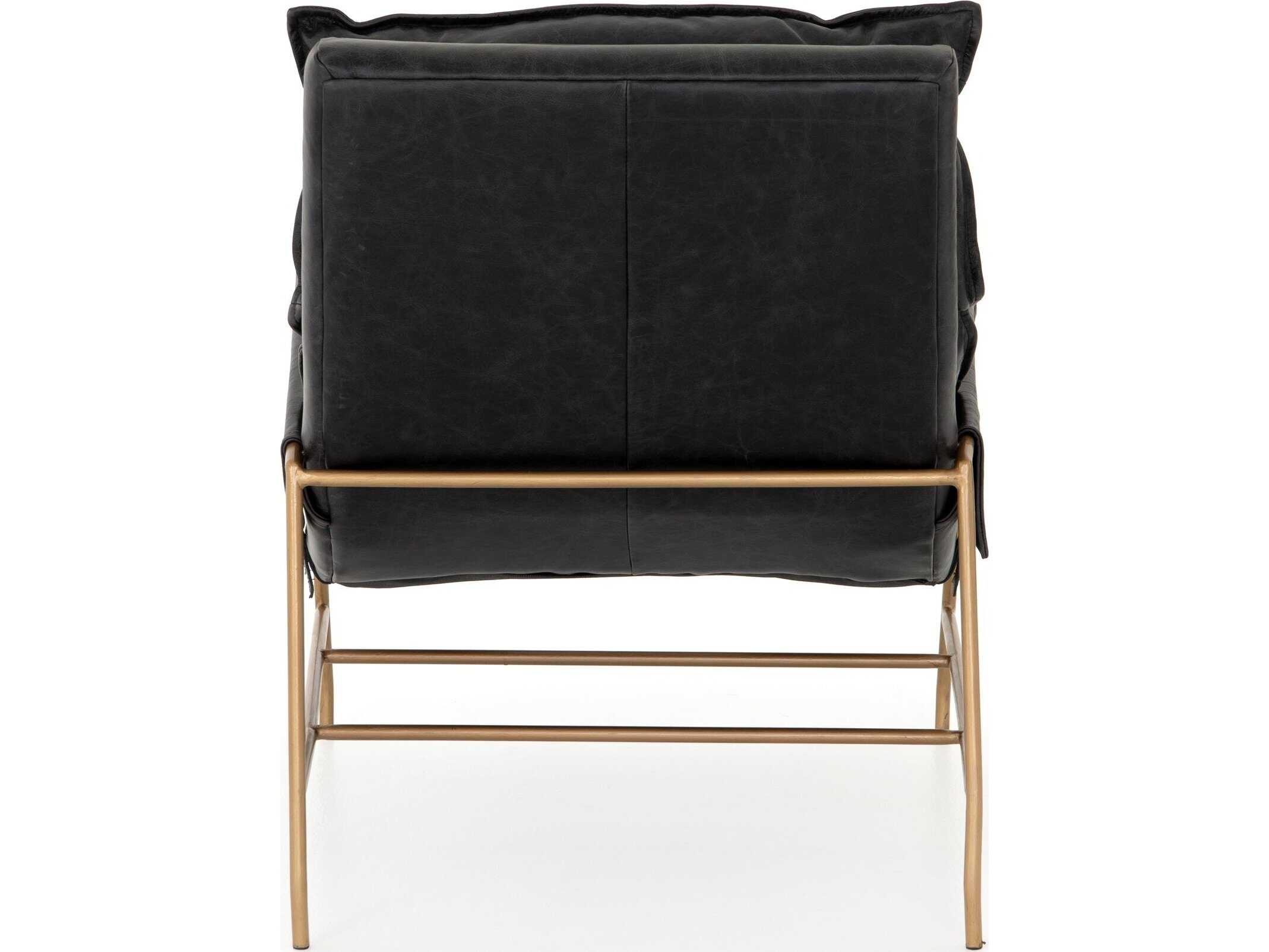 Four Hands Westgate Taryn Black Leather Accent Chair