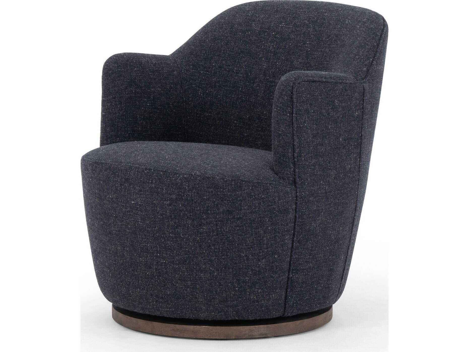 Four Hands Westgate Aurora Swivel Blue Fabric Accent Chair