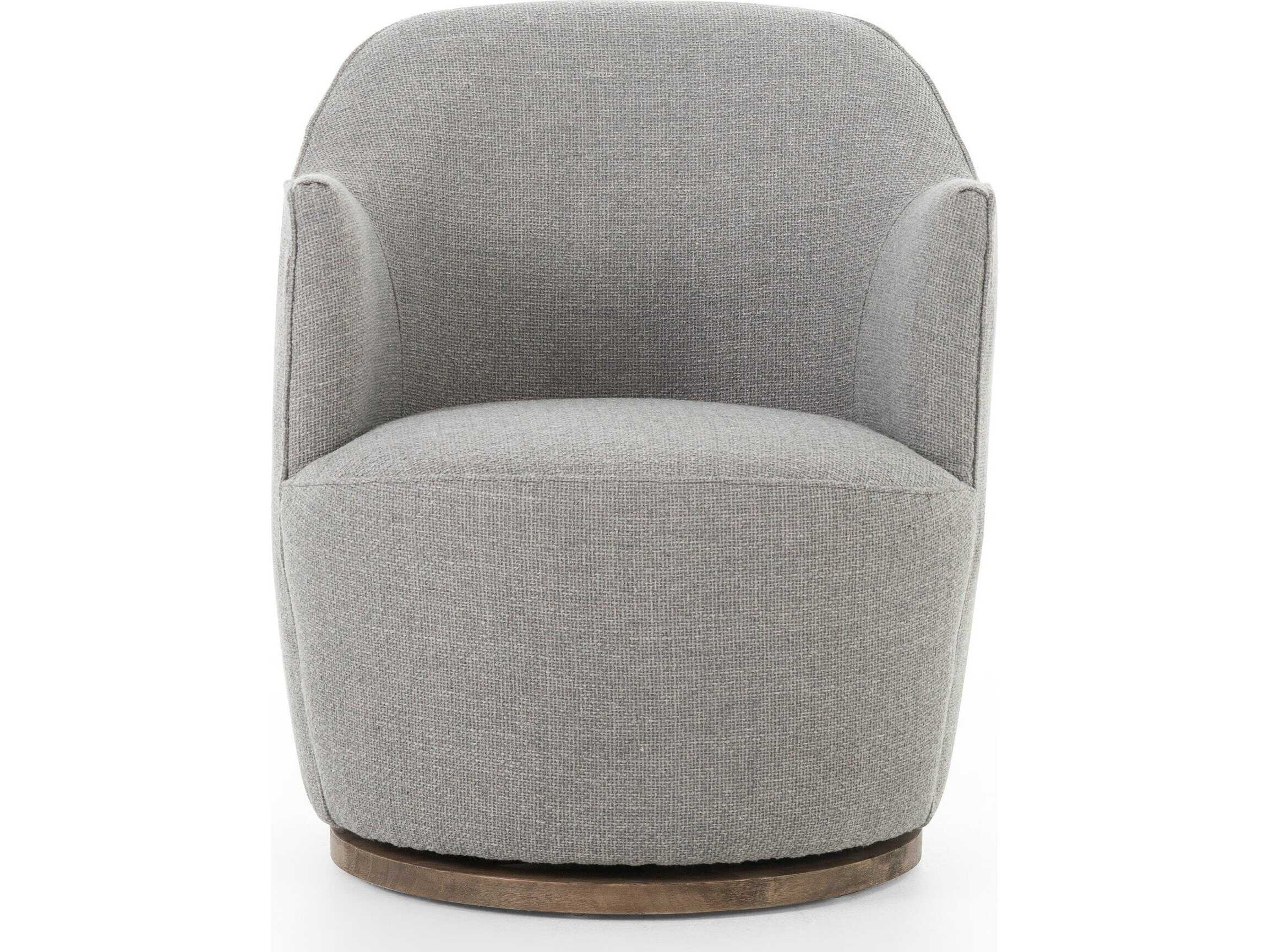 Four Hands Westgate Aurora Swivel Gray Fabric Accent Chair