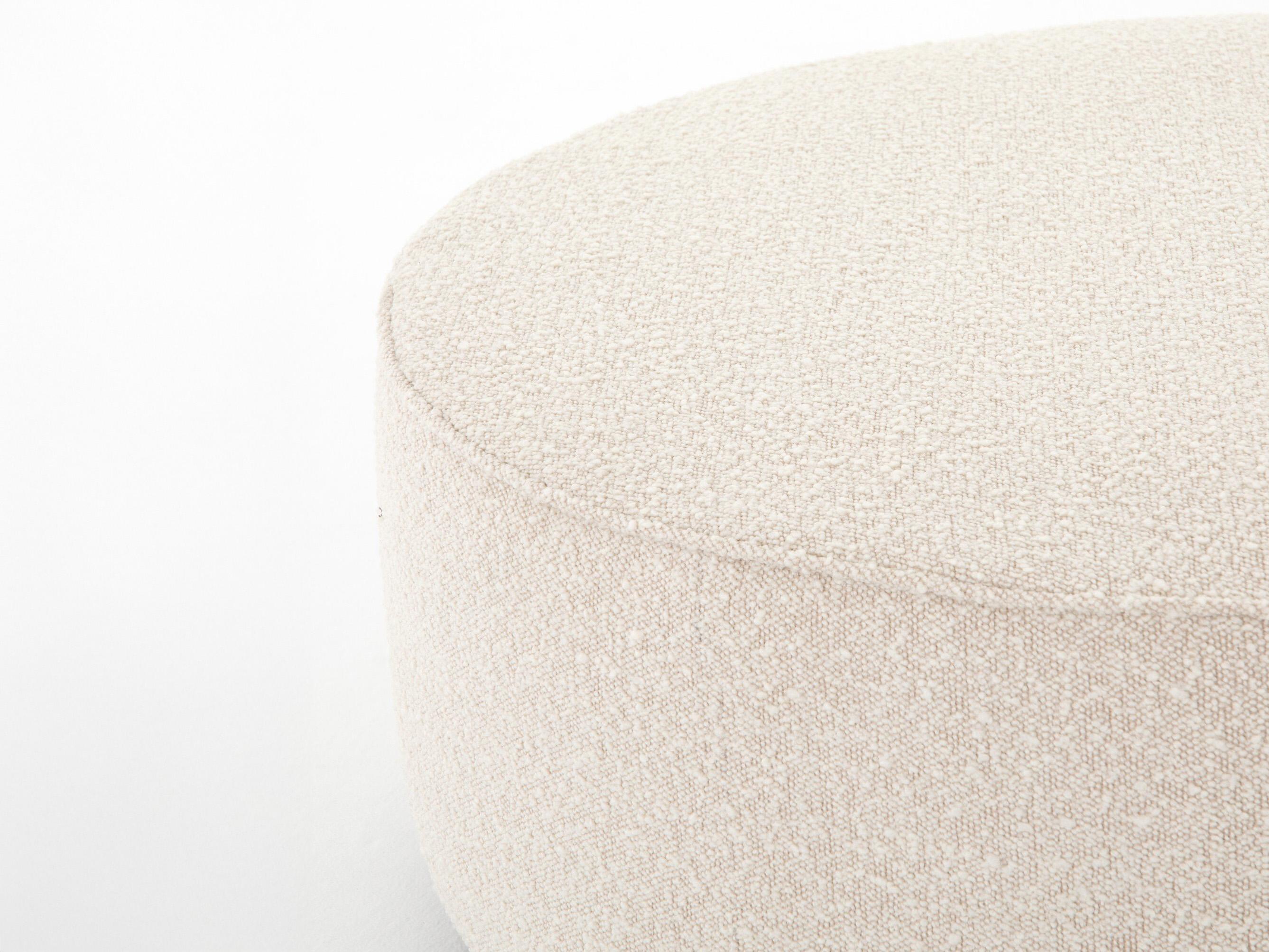 Four Hands Westgate Sinclair Distressed Natural Knoll Cream Upholstered Ottoman