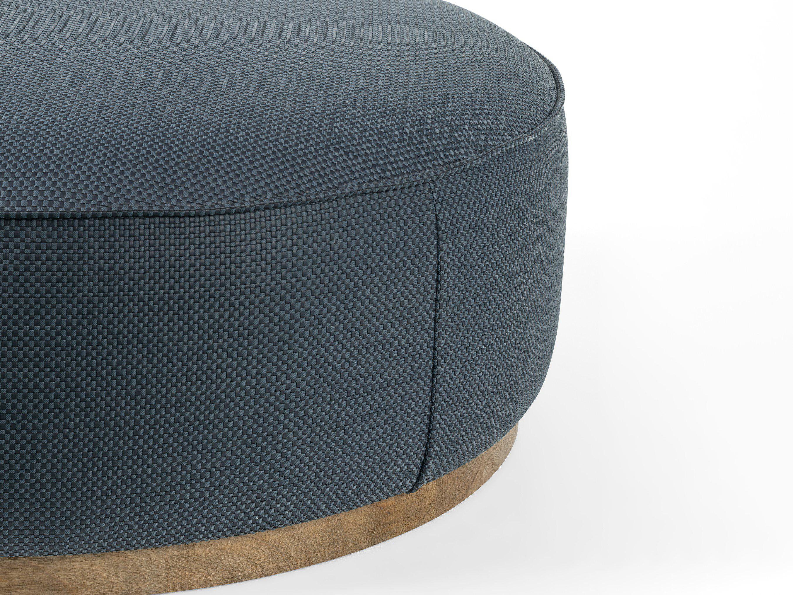 Four Hands Westgate Sinclair Fresno Cobalt Upholstered Large Round Ottoman