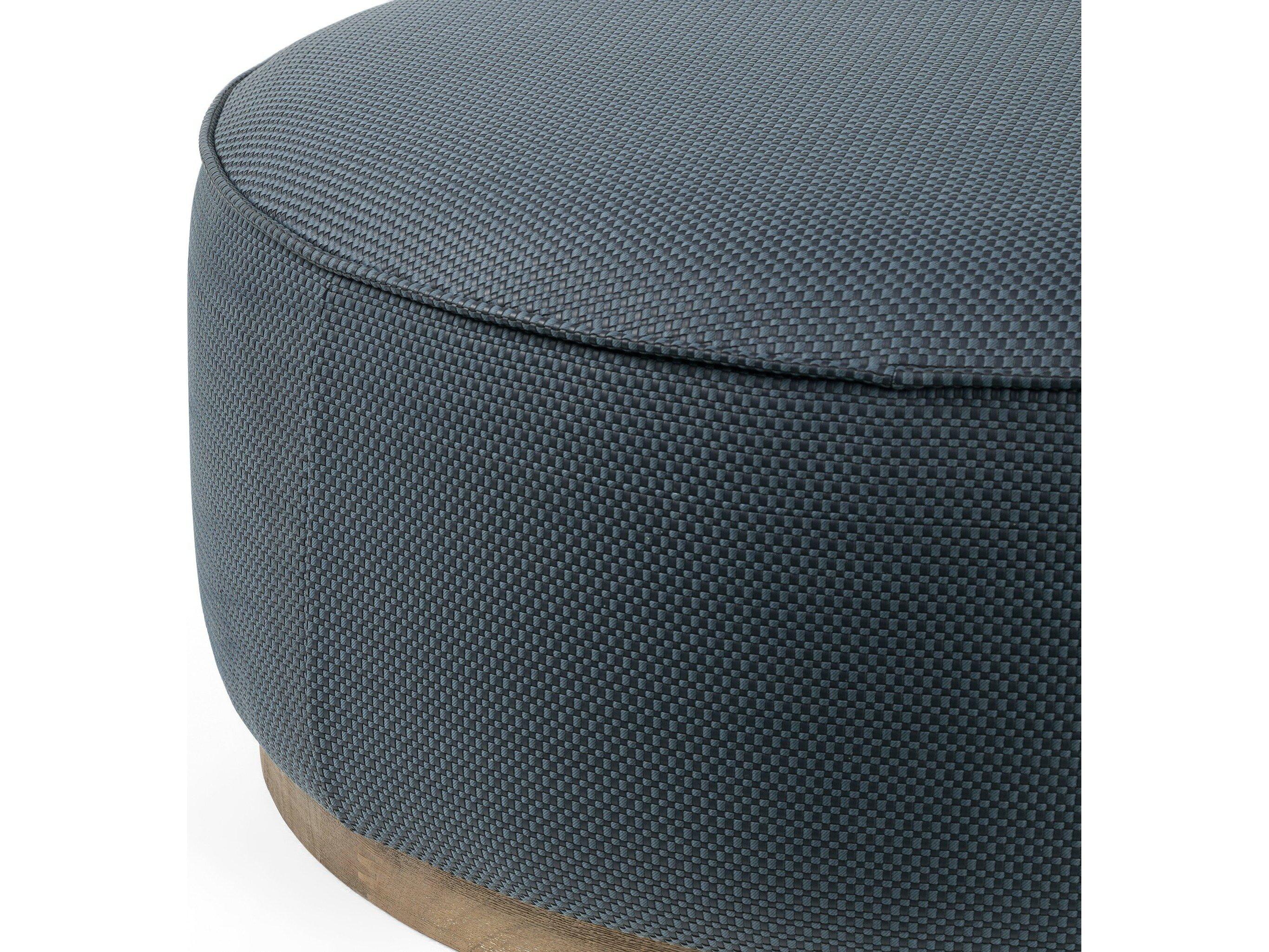 Four Hands Westgate Sinclair Fresno Cobalt Upholstered Large Round Ottoman