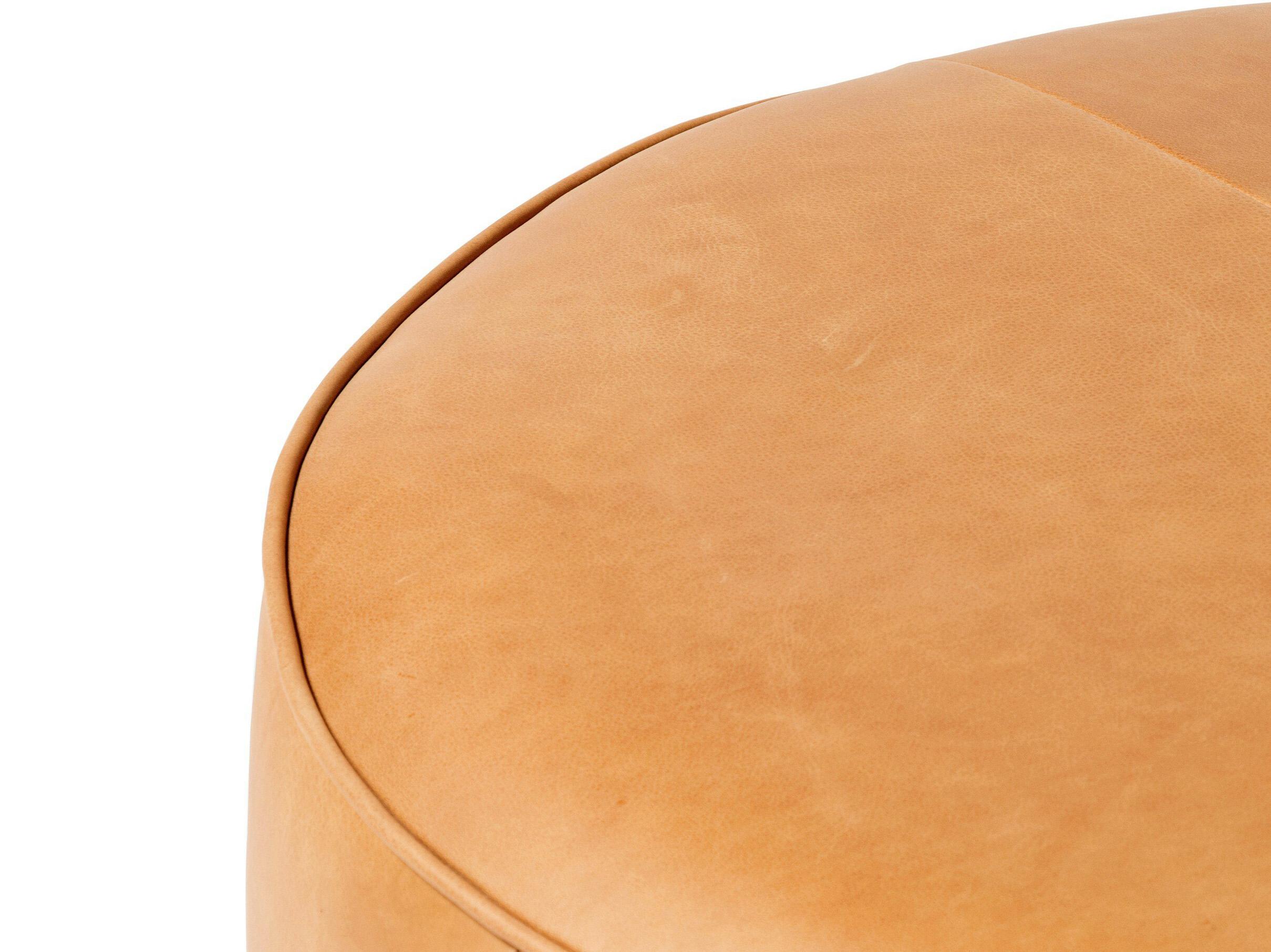 Luxecor Globetrotter Sinclair Distressed Natural Palermo Butterscotch Brown Leather Ottoman
