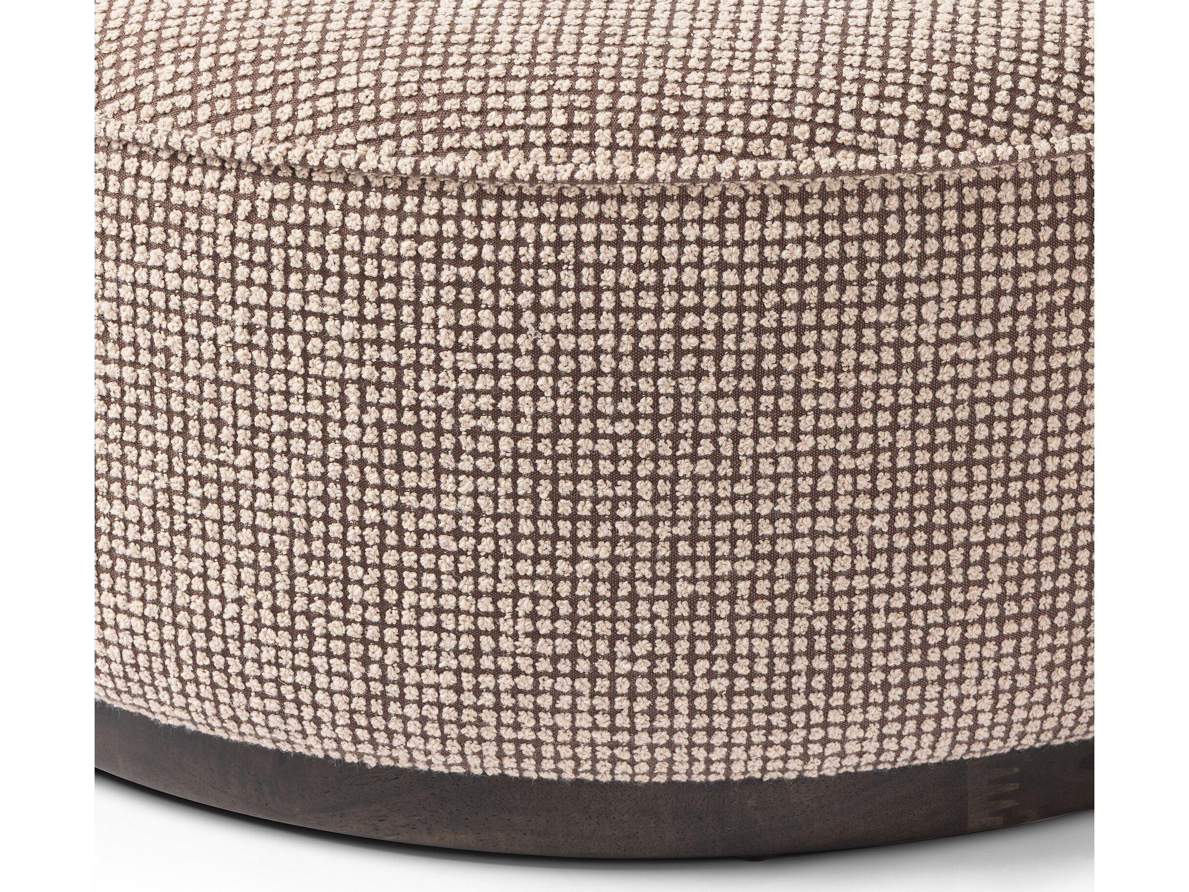 Four Hands Westgate Sinclair Barrow Taupe Upholstered Large Round Ottoman