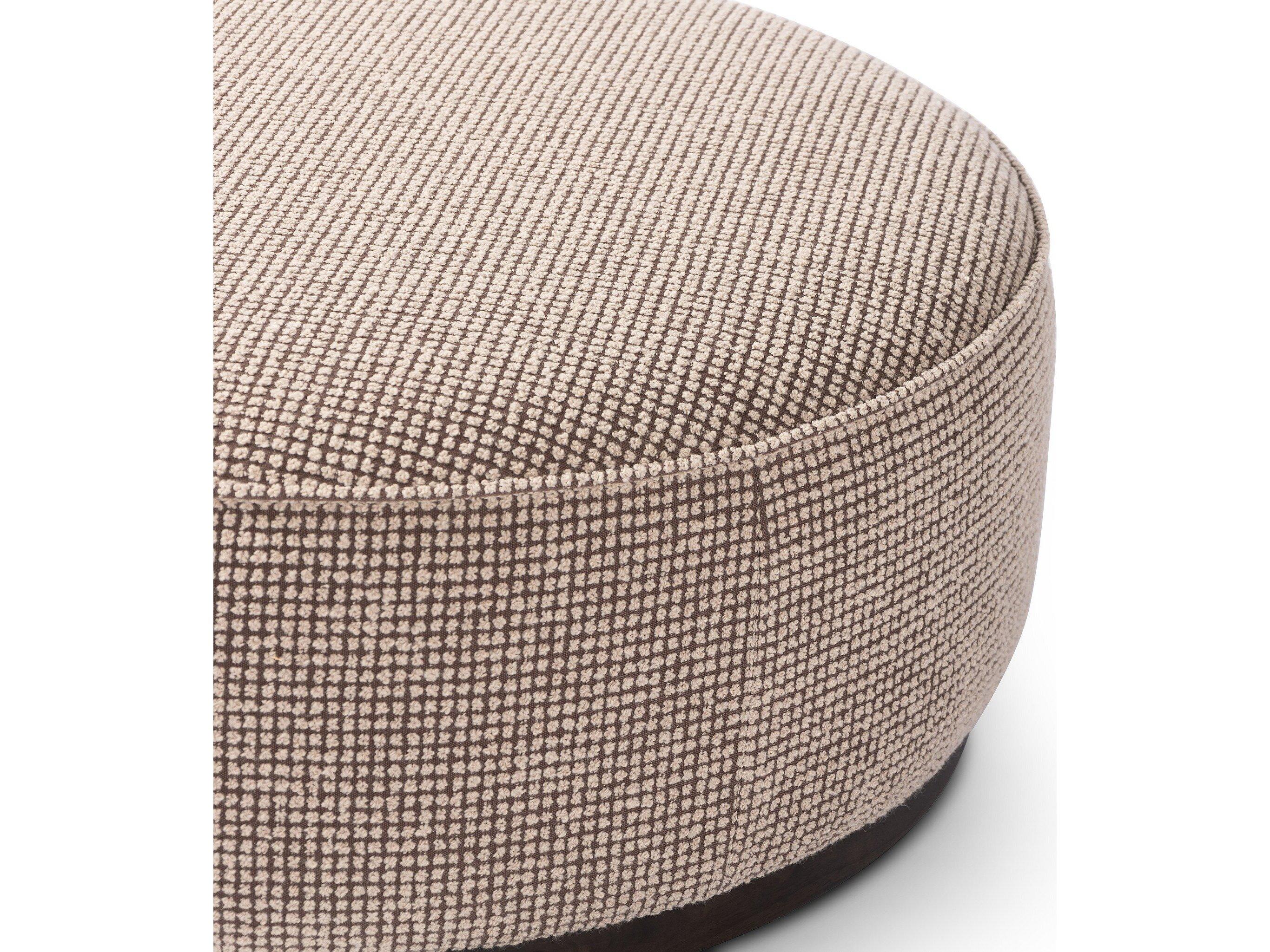 Four Hands Westgate Sinclair Barrow Taupe Upholstered Large Round Ottoman