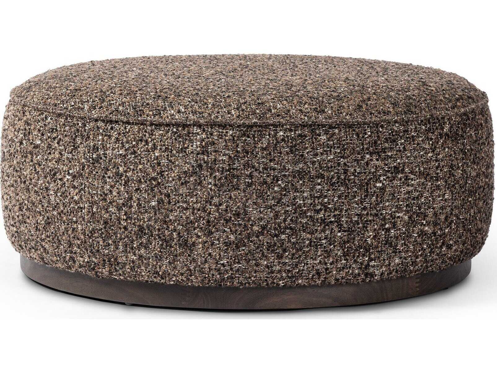 Four Hands Westgate Sinclair Ivan Granite Upholstered Large Round Ottoman