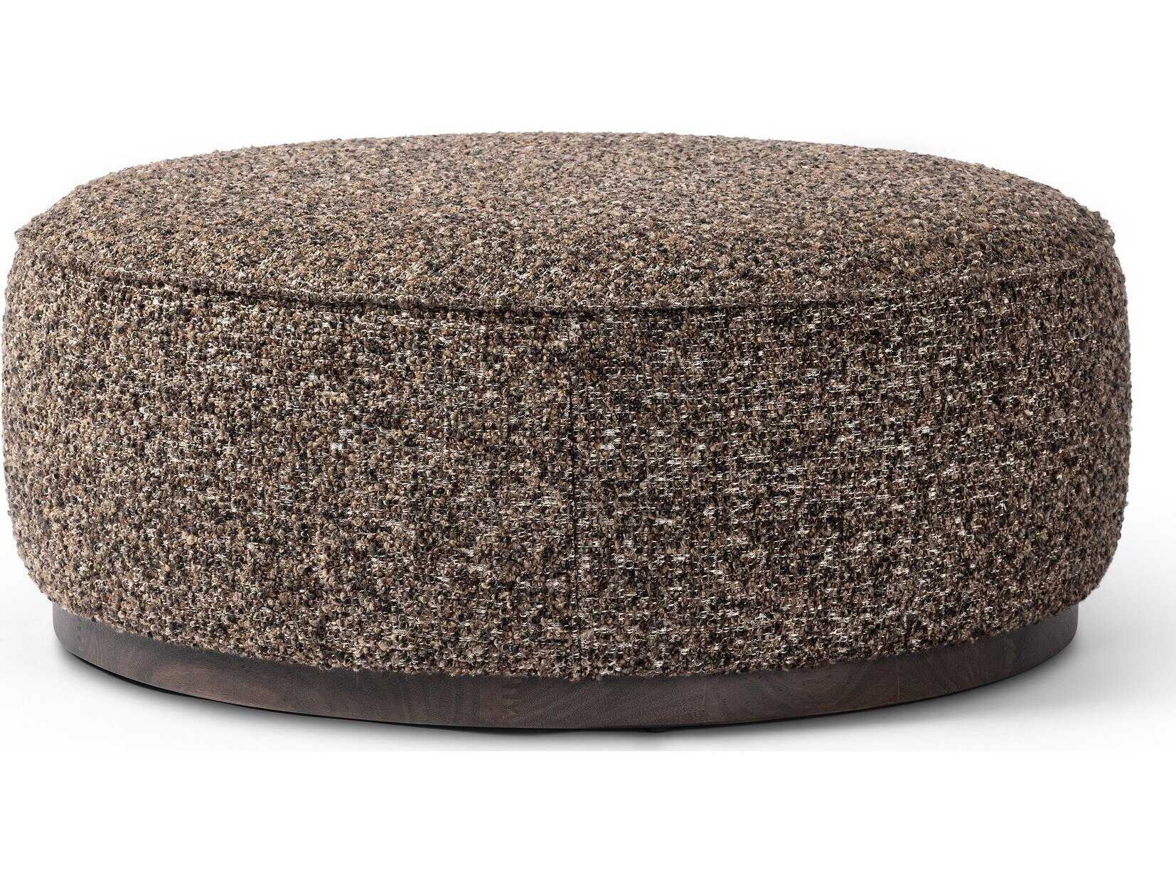 Four Hands Westgate Sinclair Ivan Granite Upholstered Large Round Ottoman